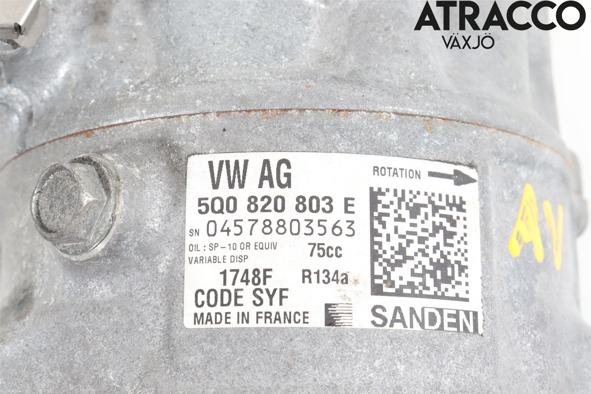 Volkswagen VW GOLF / E-GOLF VII 13-20 Varme Ac Kompressor