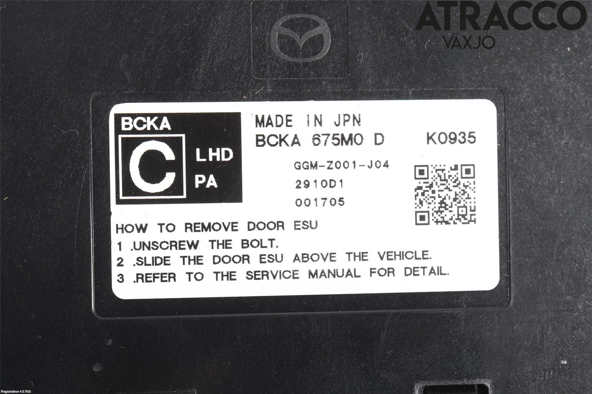 Mazda 3 IV 19- Styreenhet Dør