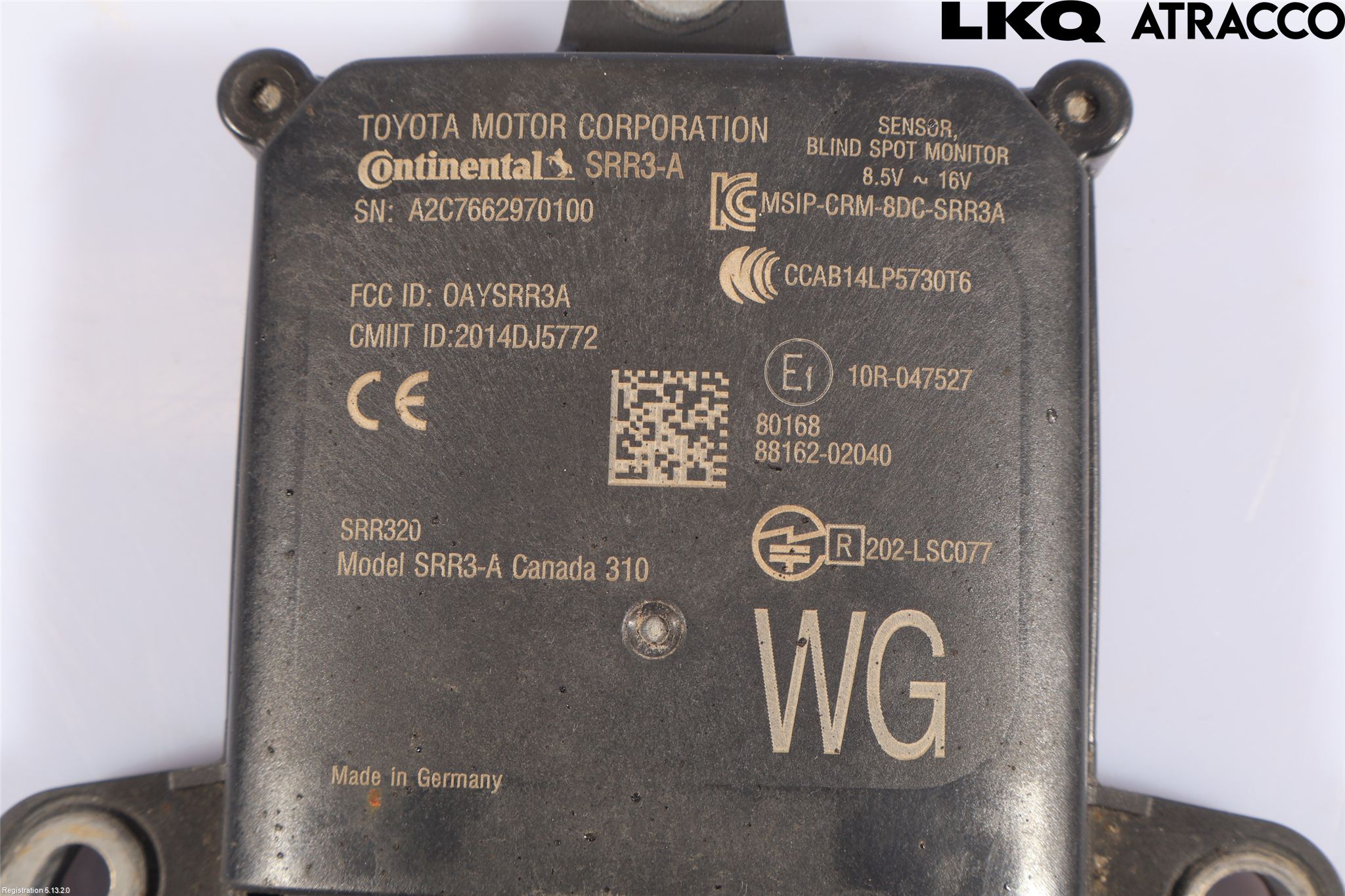 Toyota COROLLA 19- Sensor Kollisjonsbeskyttelse