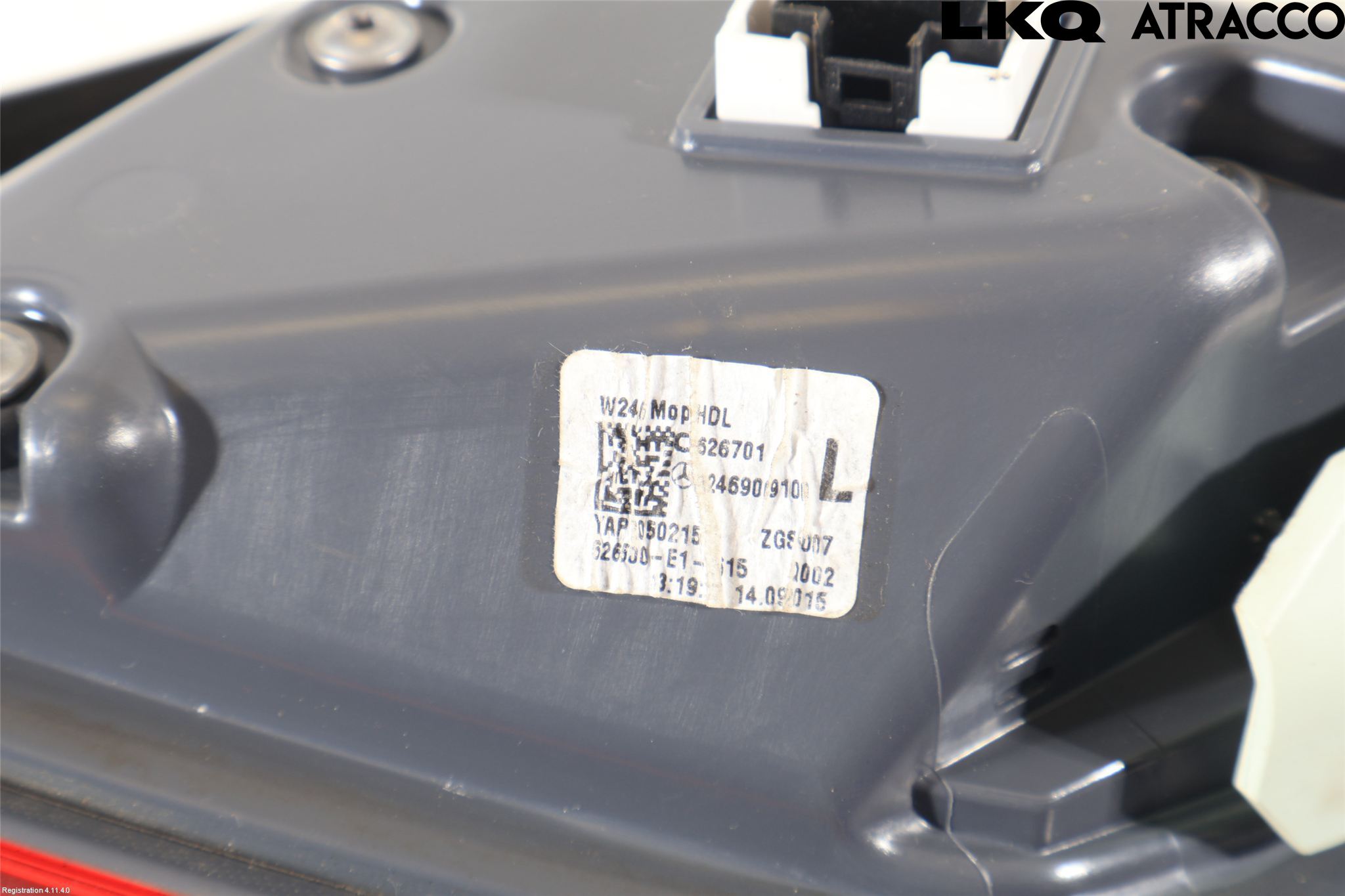 Mercedes-Benz MB B-KLASS (W246/W242) 12-19 Baklykt Venstre  På Luke(Indre
