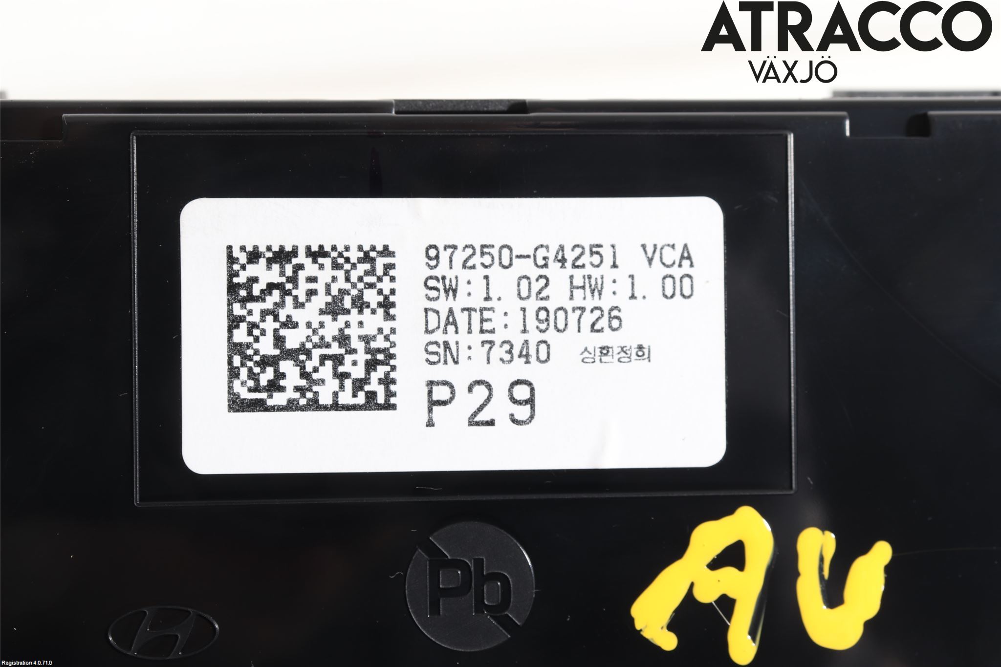 Hyundai i30 PD 17- Varme Ac Betjening-Display