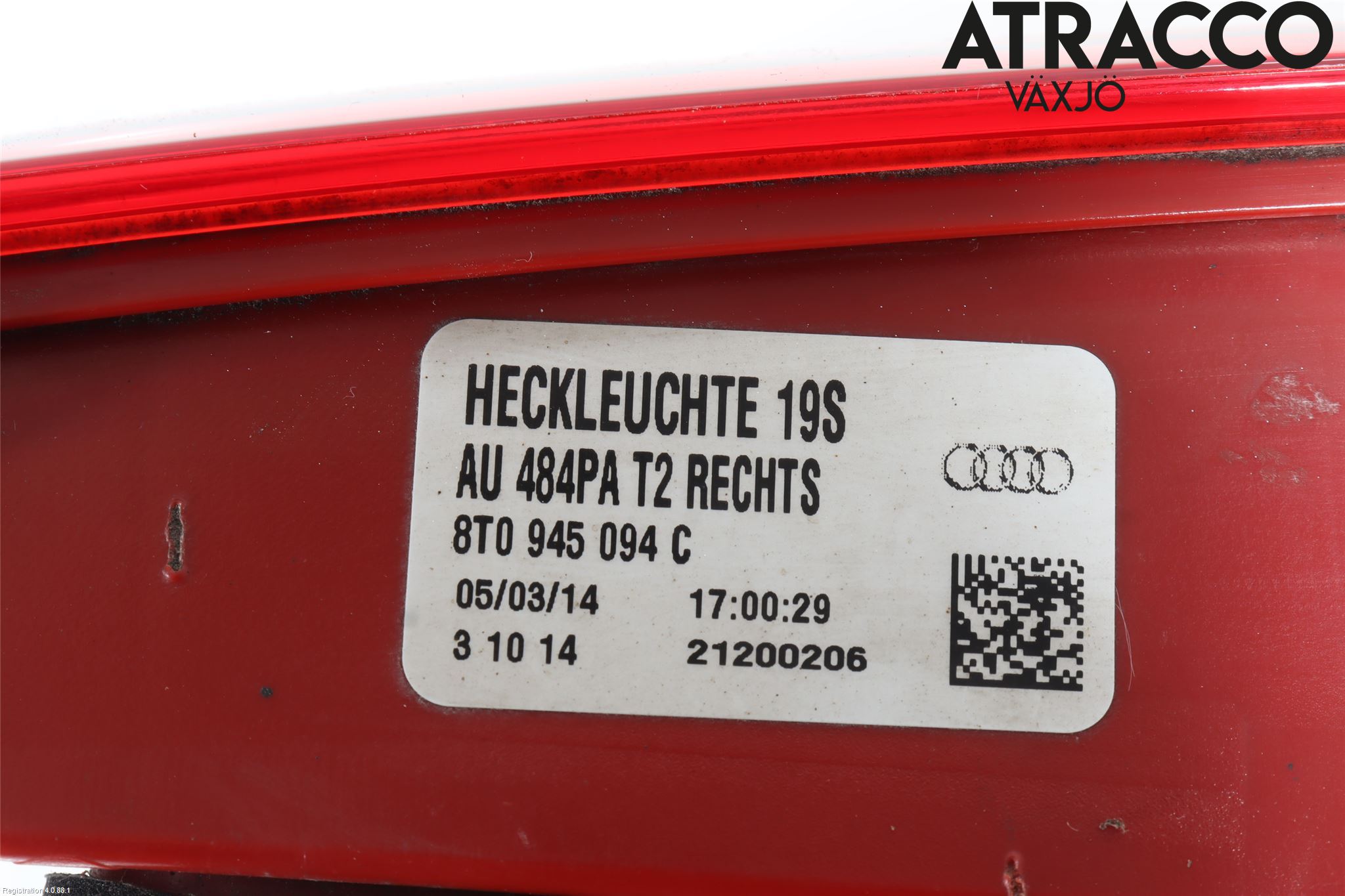 Audi A5 07-16 Baklykt Høyre  På Luke(Indre)