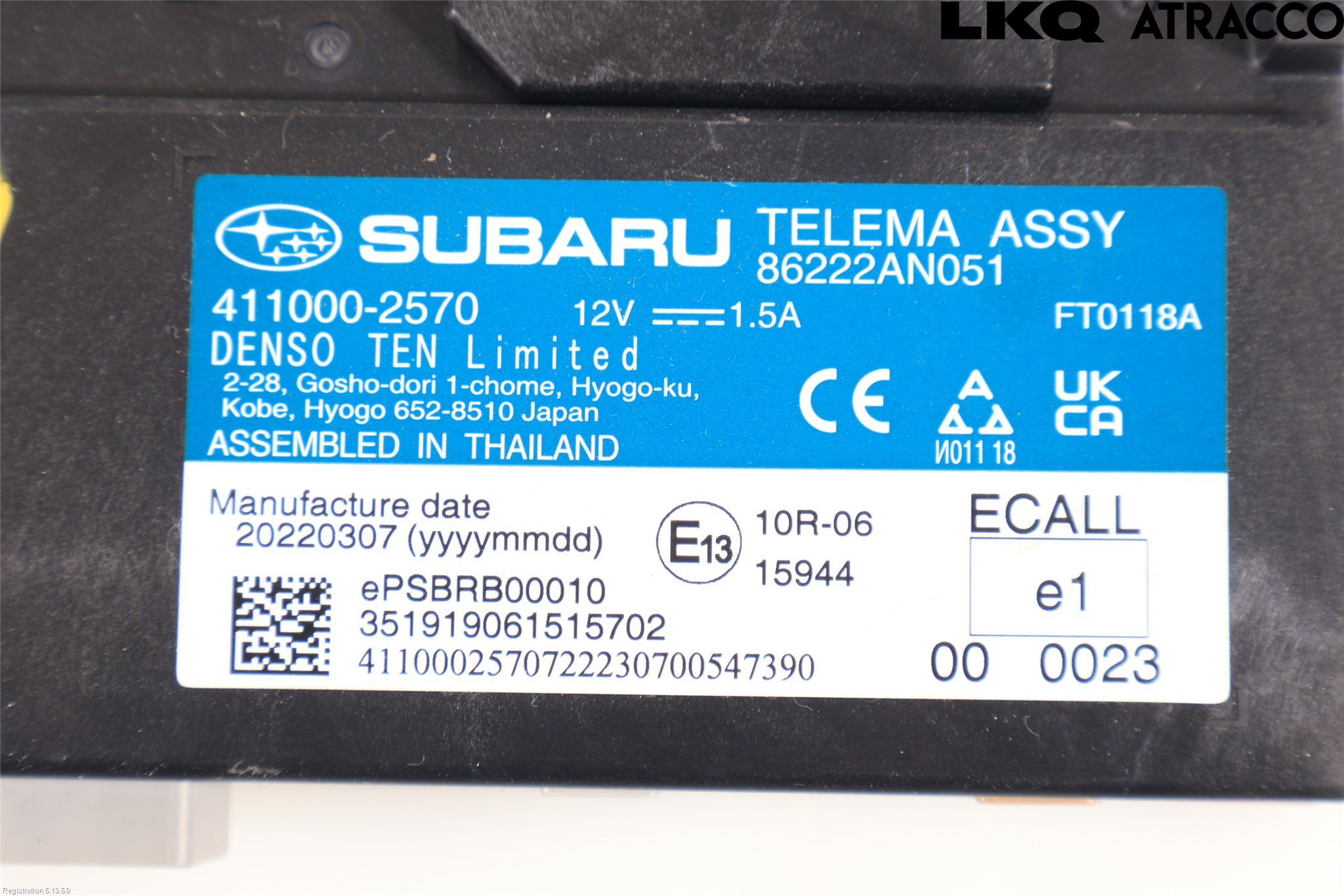 Subaru OUTBACK 21- Styrenhet Multimedia