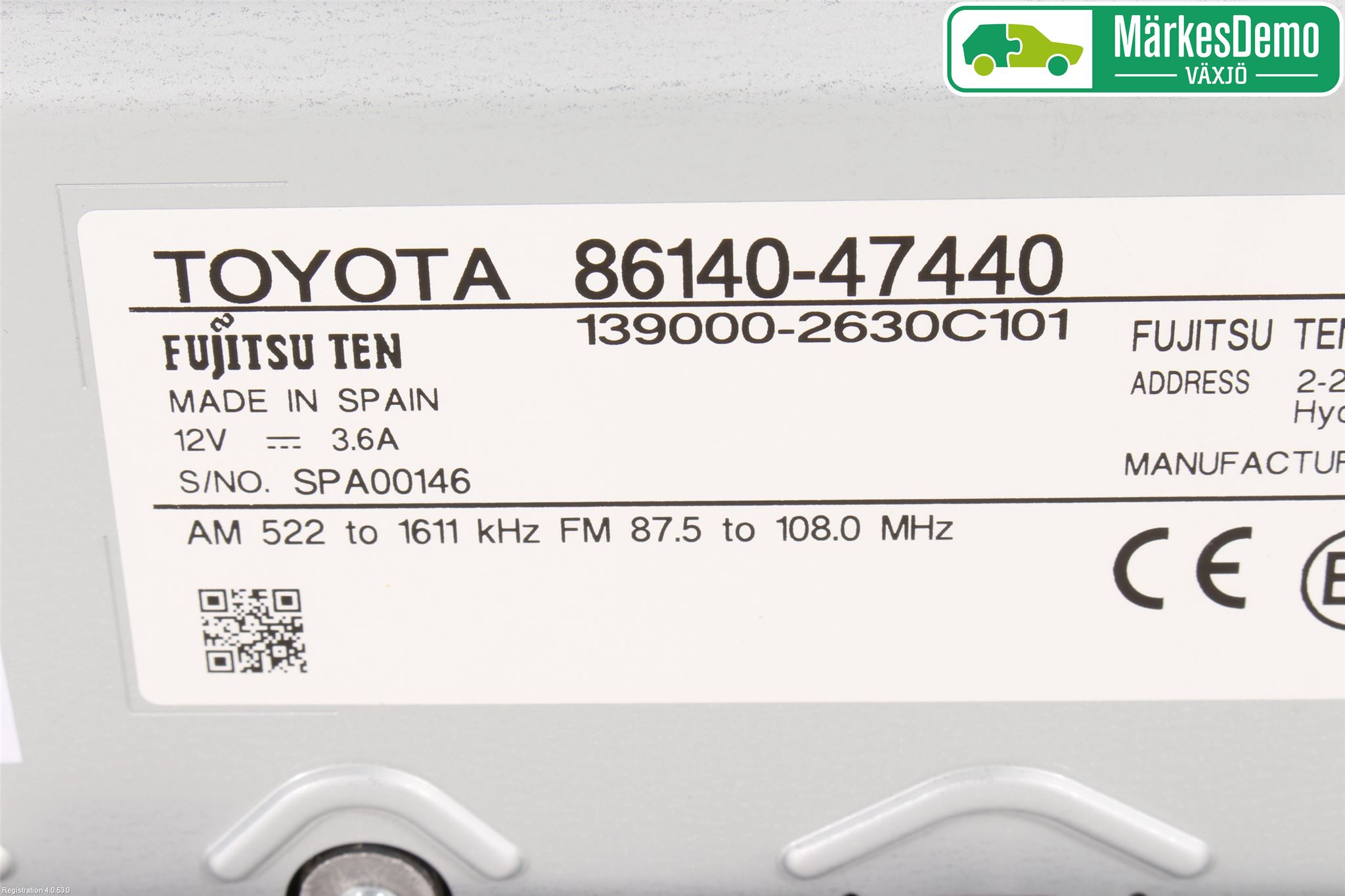 Toyota PRIUS (ZVW50) 16-21 Stereo Radio Med Cd