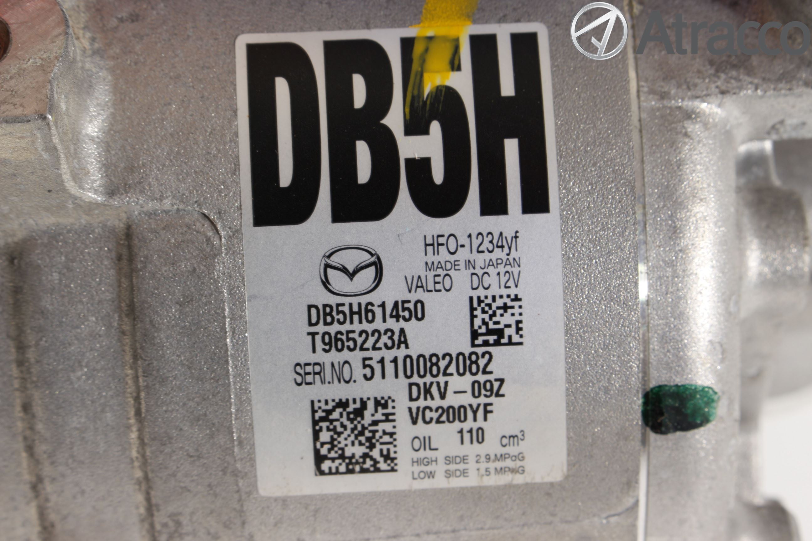 Mazda 2 (DJ) 15-22 Varme Ac Kompressor