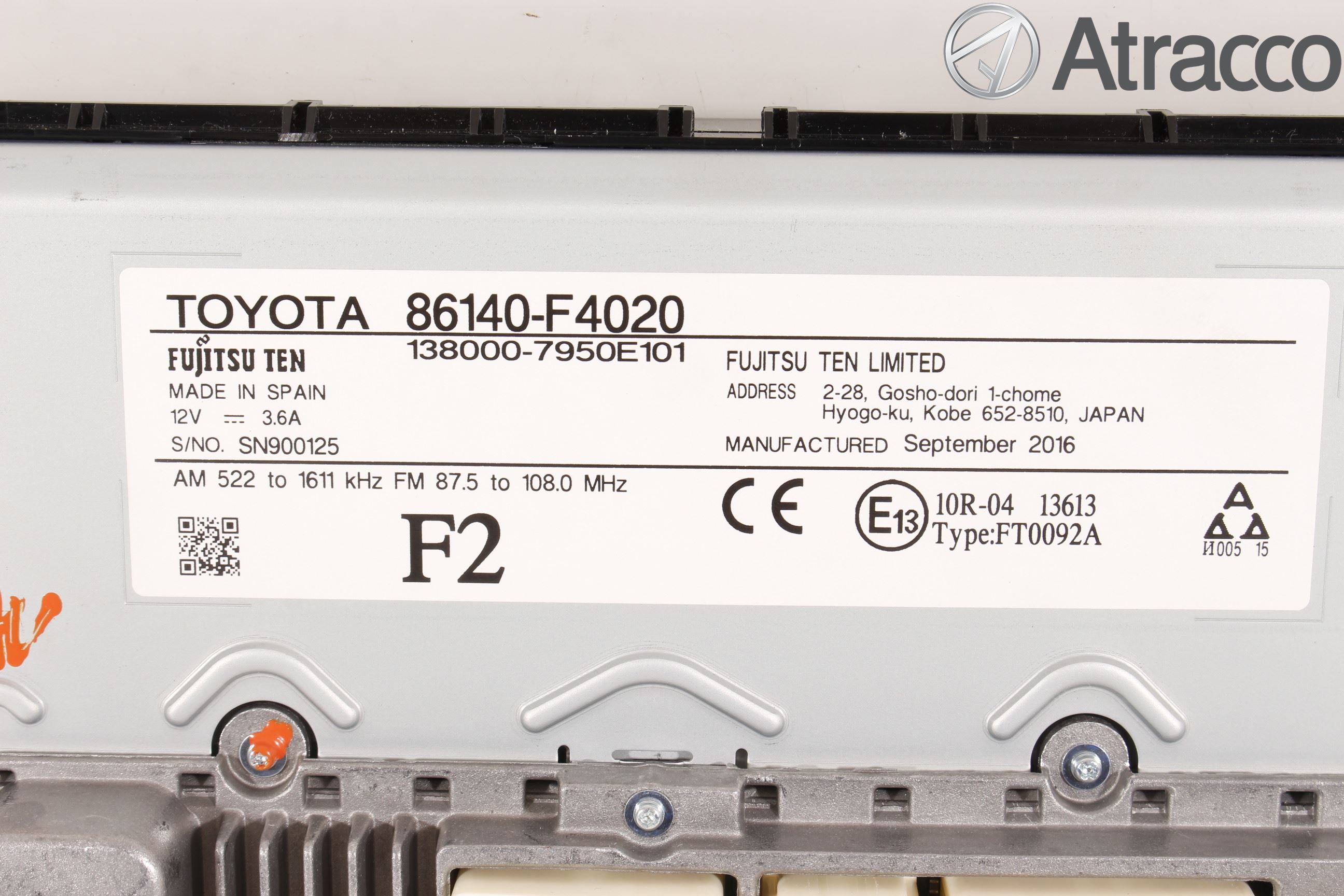 Toyota C-HR 16-23 Stereo Radio Med Cd