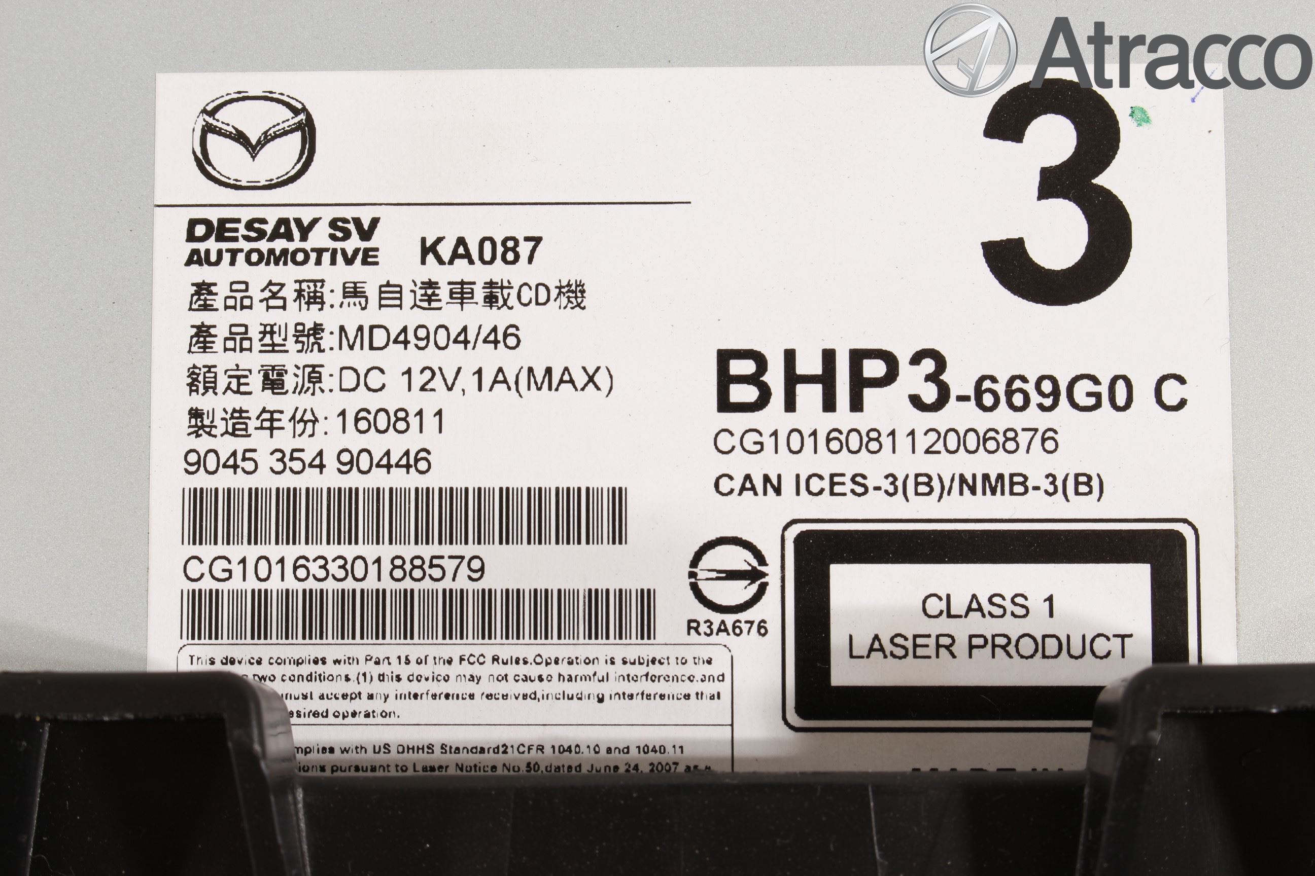 Mazda 3 III 14-19 Stereo Radio Med Cd