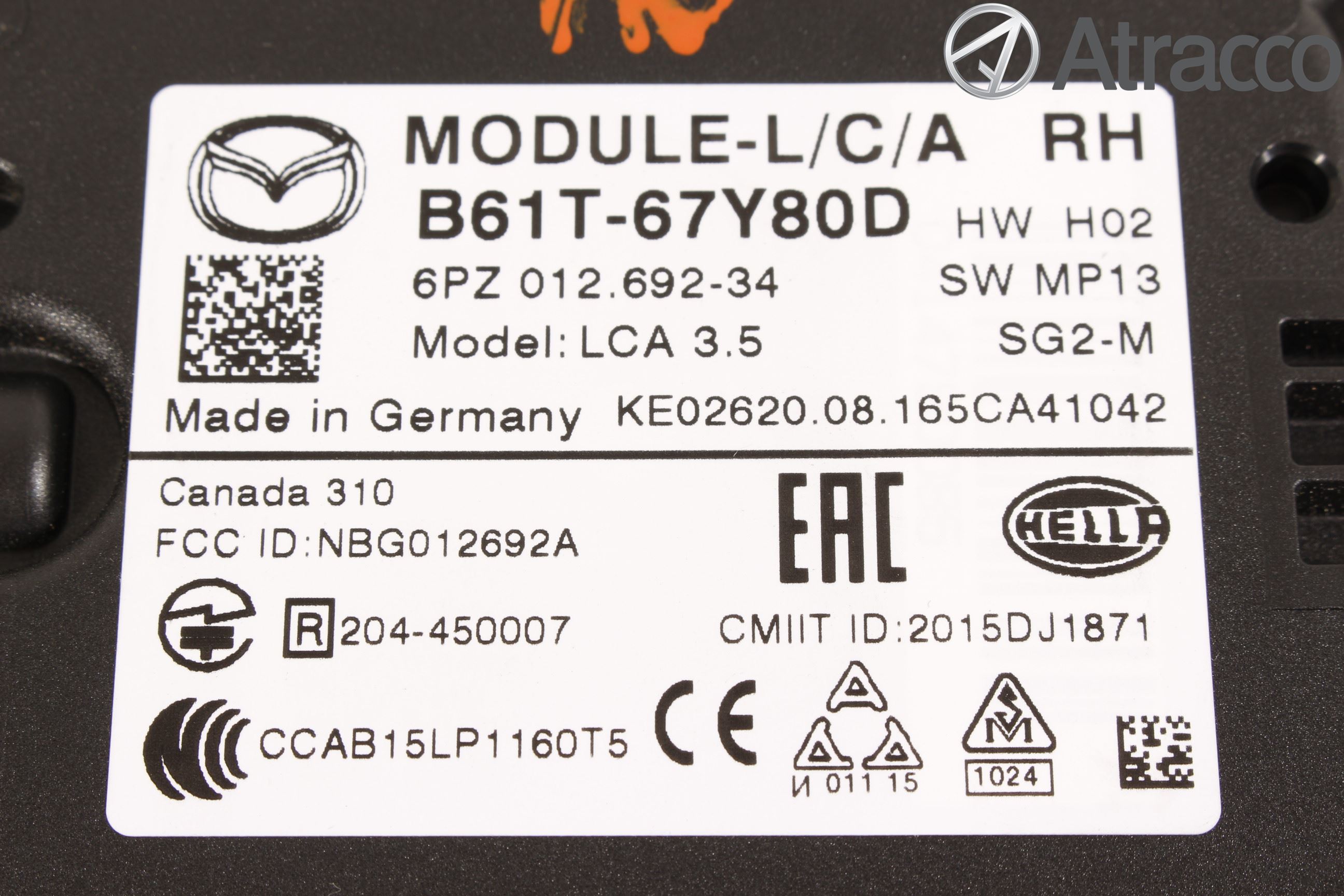 Mazda 3 III 14-19 Sensor Kollisjonsbeskyttelse