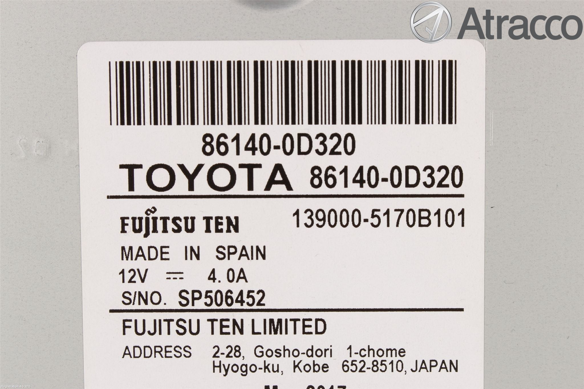 Toyota YARIS XP130 15-20 Stereo Radio Med Cd