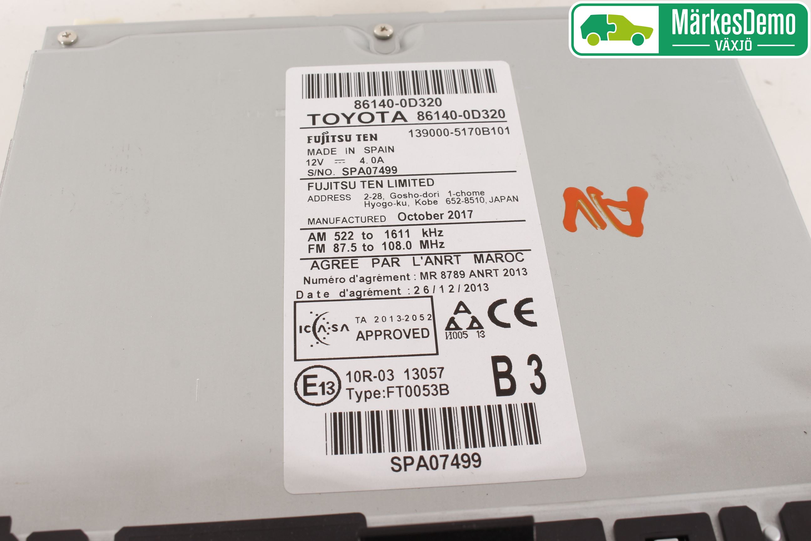 Toyota YARIS XP130 15-20 Stereo Radio Med Cd