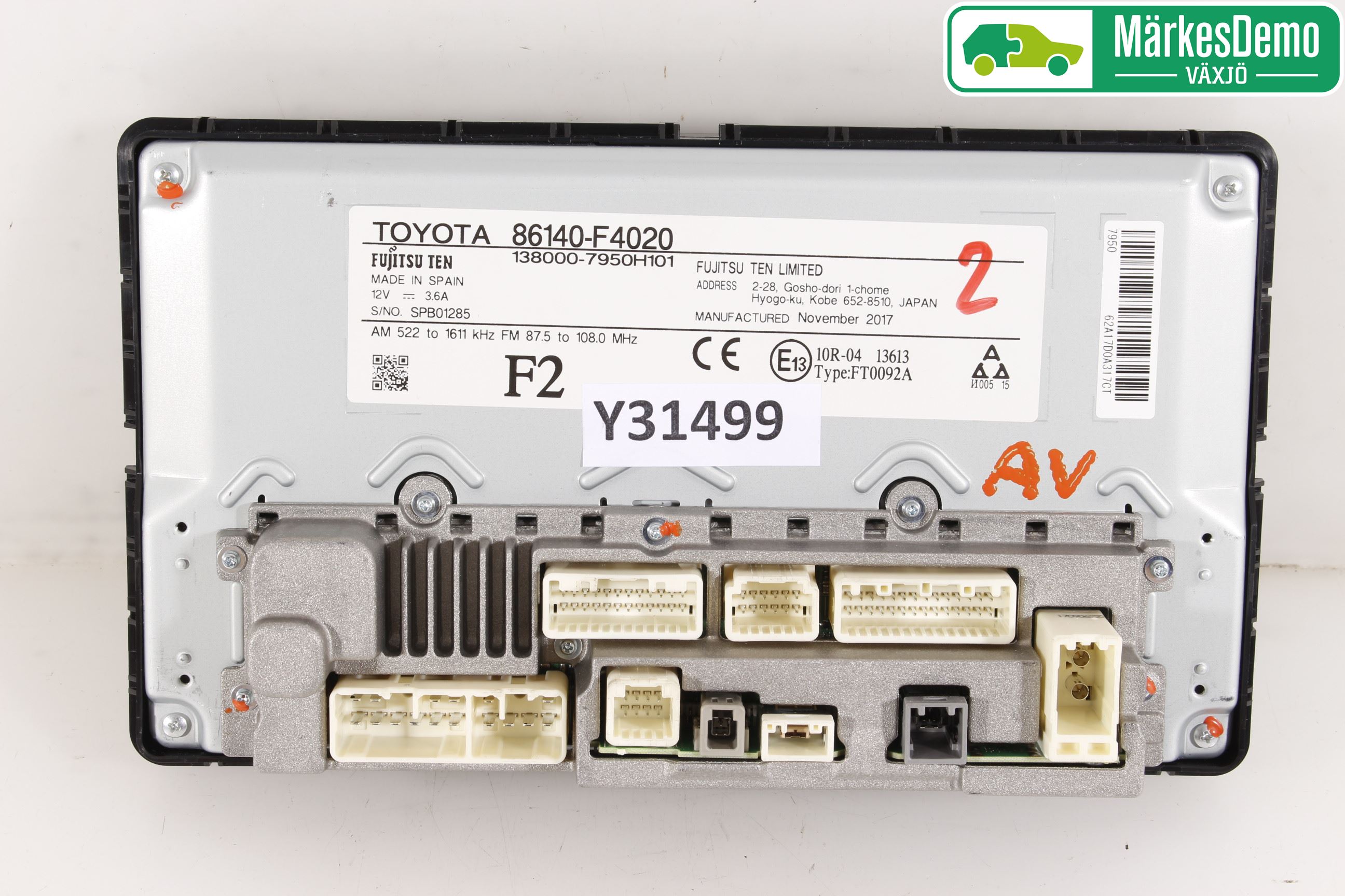 Toyota C-HR 16-23 Stereo Radio Med Cd