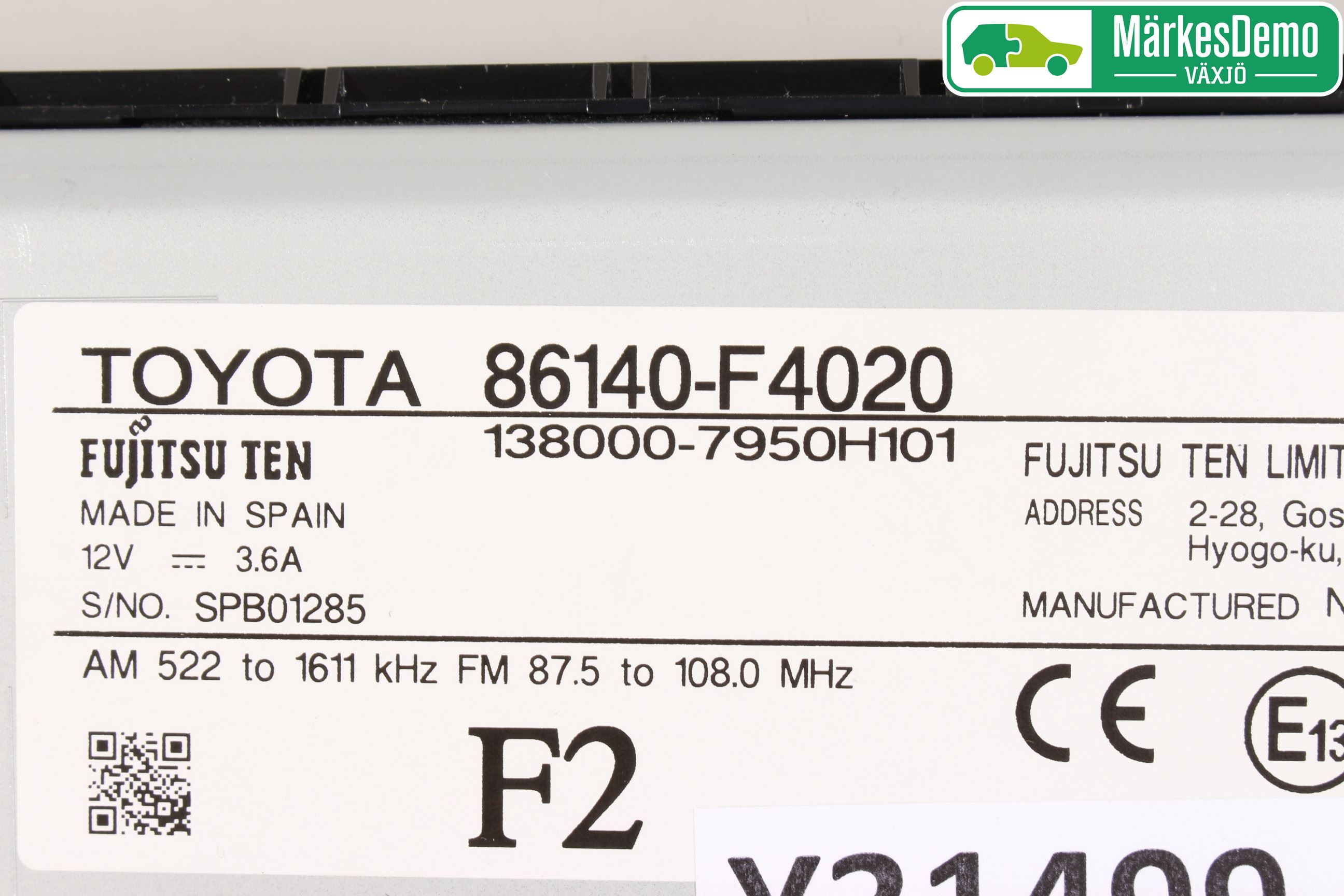 Toyota C-HR 16-23 Stereo Radio Med Cd