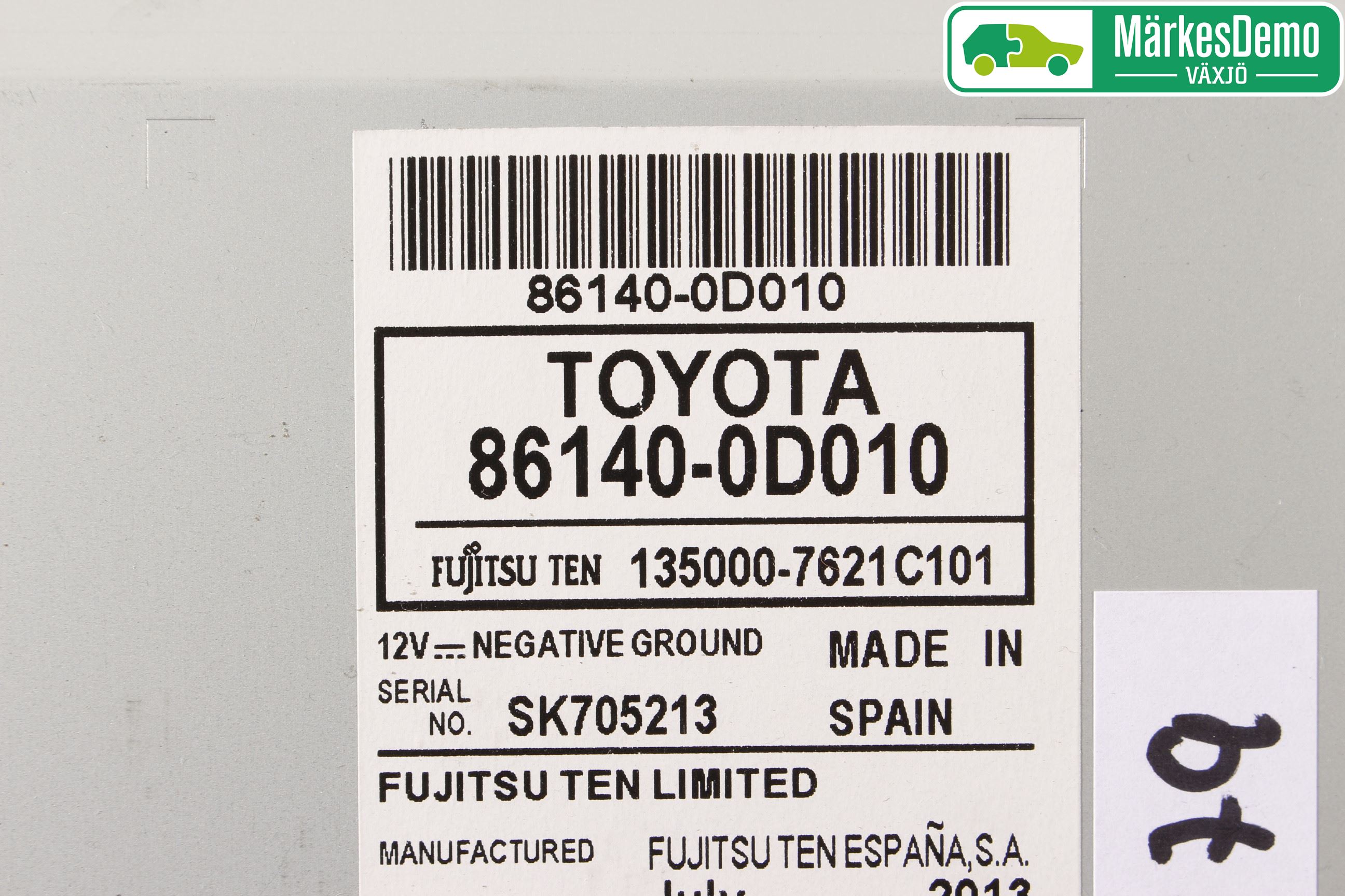 Toyota YARIS XP130 12-14 Stereo Radio Med Cd