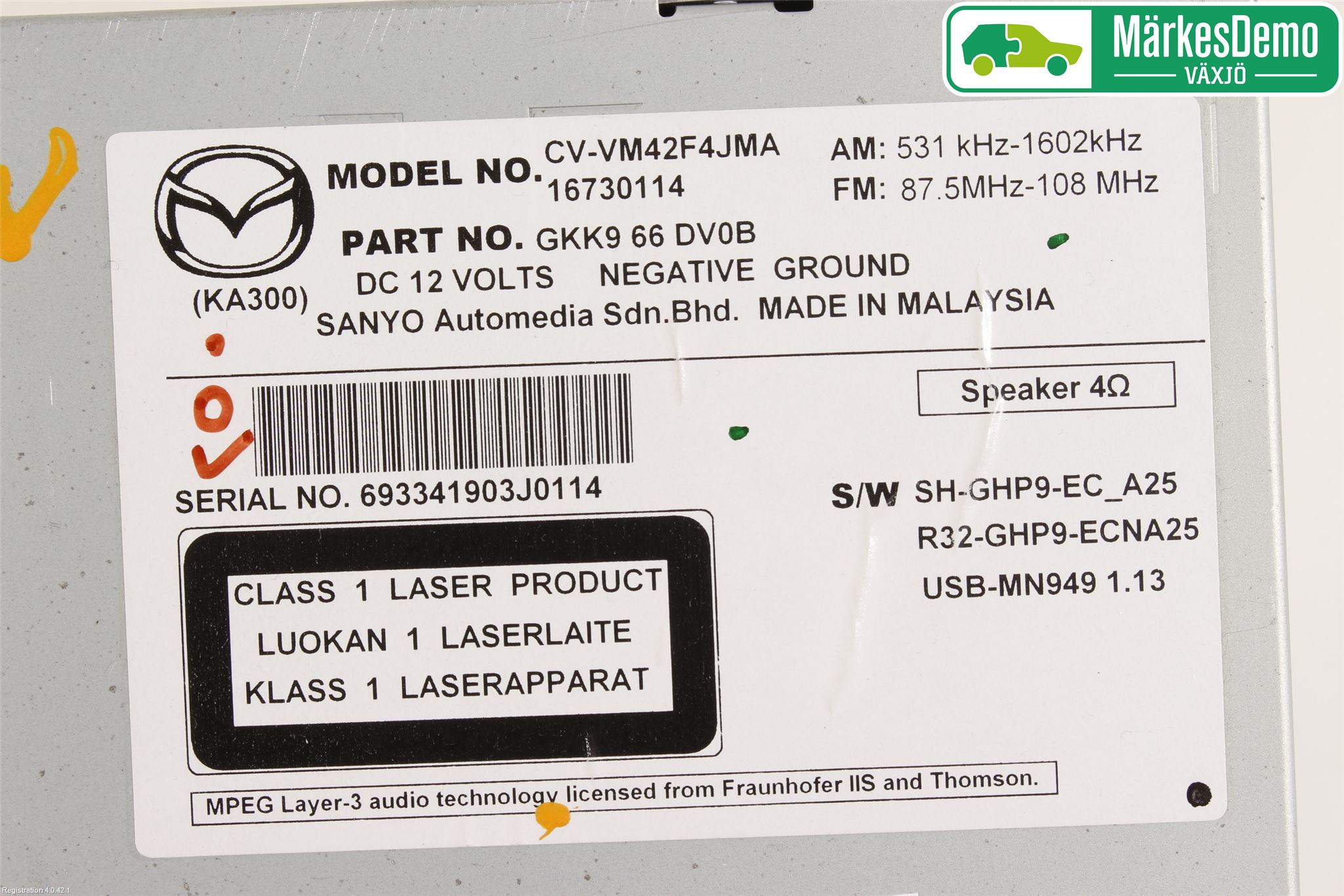 Mazda CX-5 12-17 Stereo Radio Med Cd