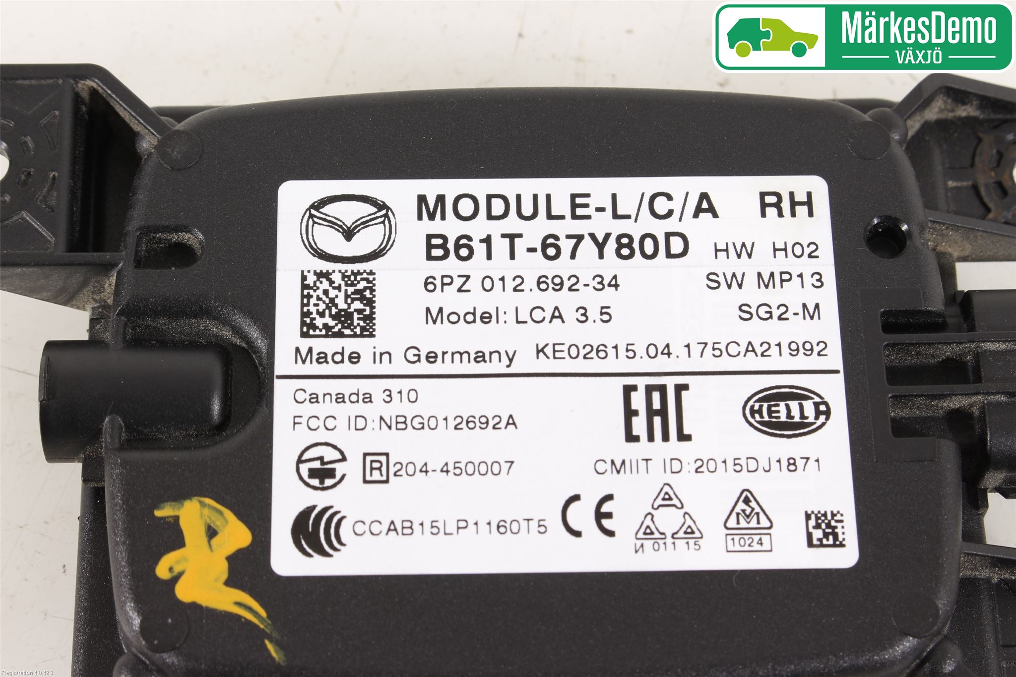 Mazda 3 III 14-19 Sensor Kollisjonsbeskyttelse