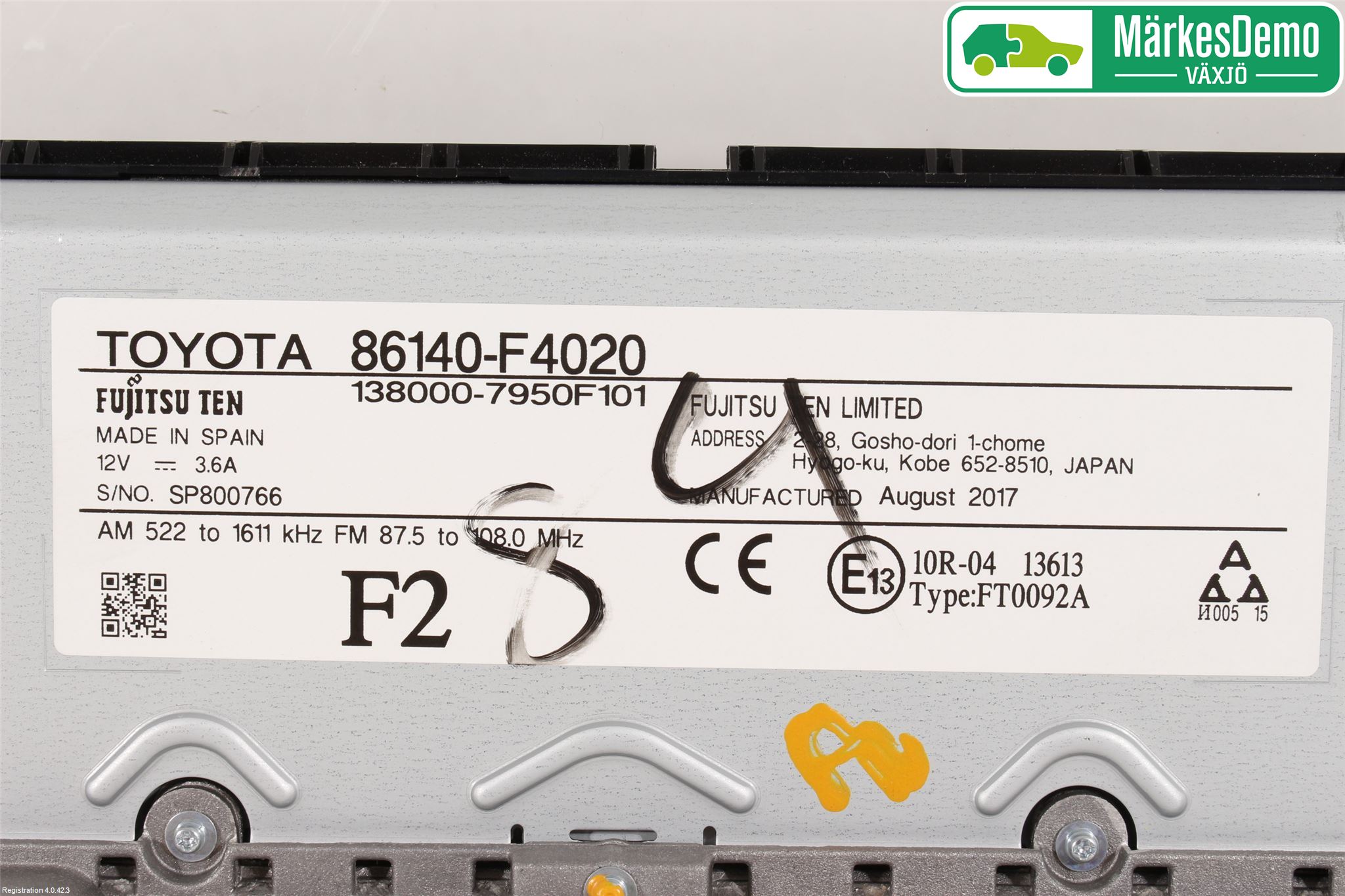 Toyota C-HR 16-23 Stereo Radio Med Cd
