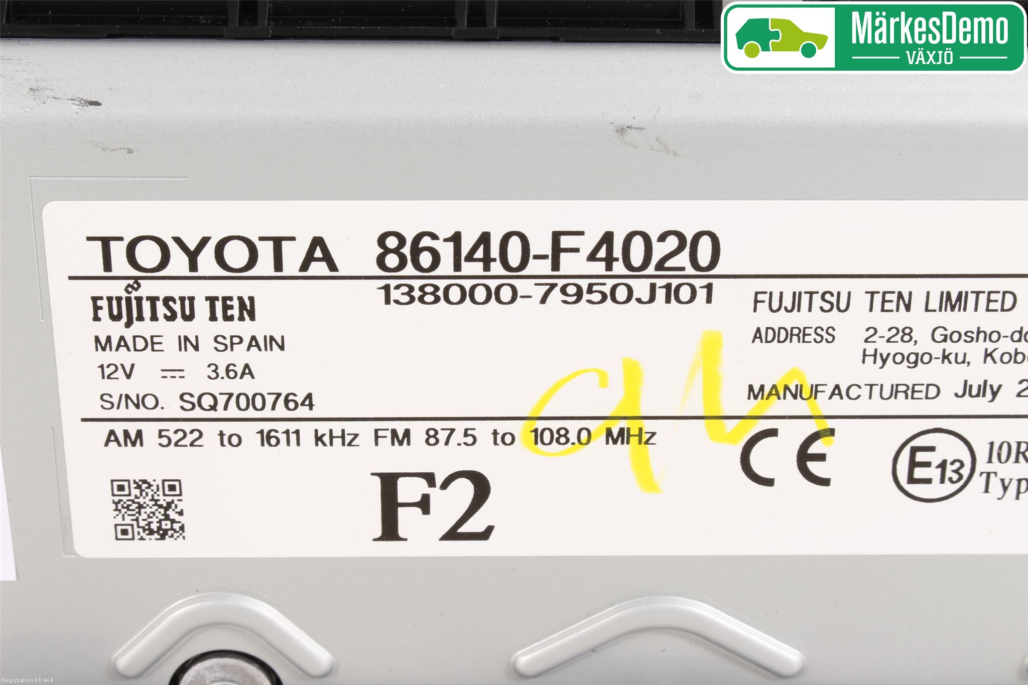 Toyota C-HR 16-23 Stereo Radio Med Cd