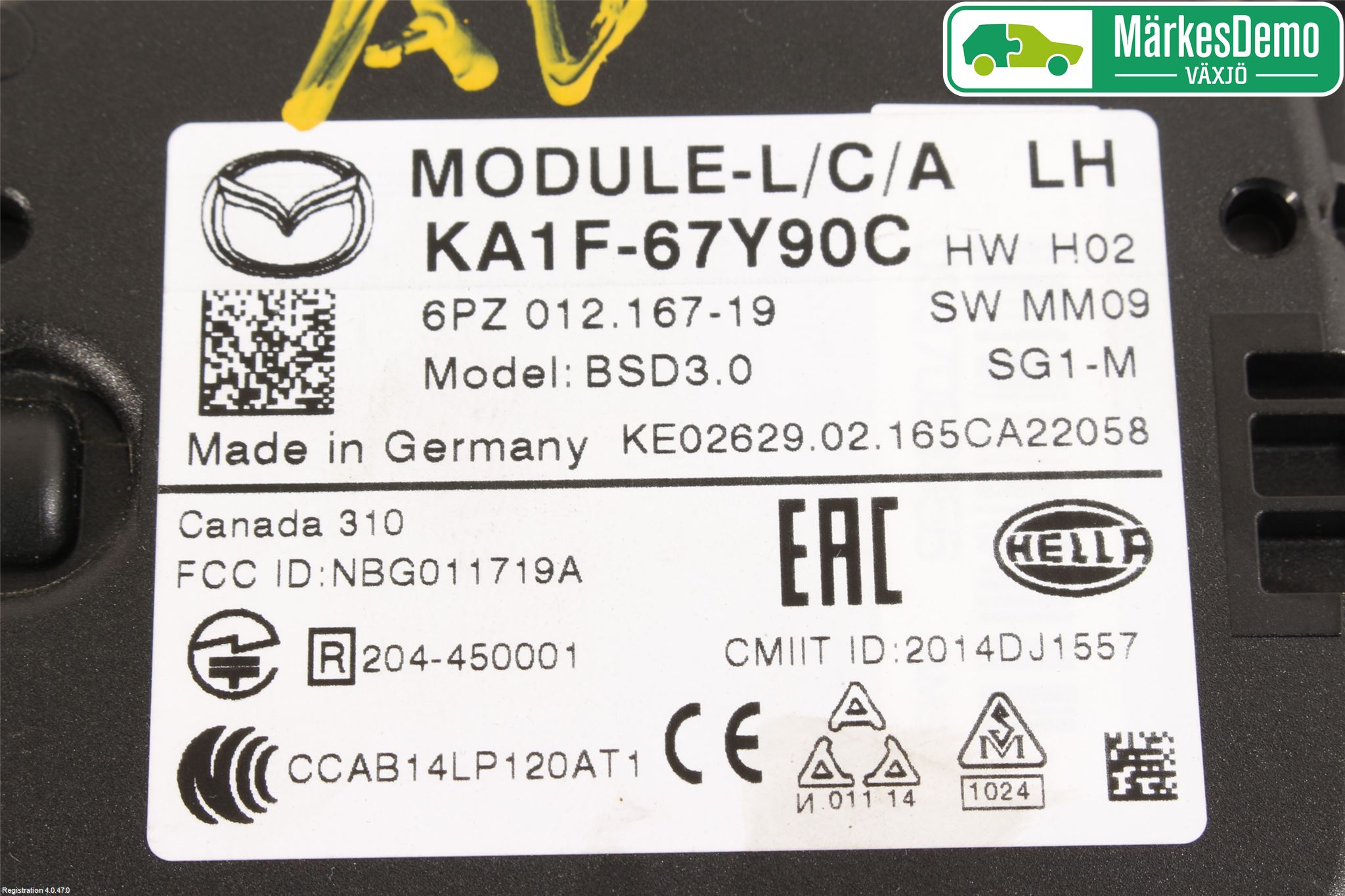 Mazda CX-5 12-17 Sensor Kollisjonsbeskyttelse