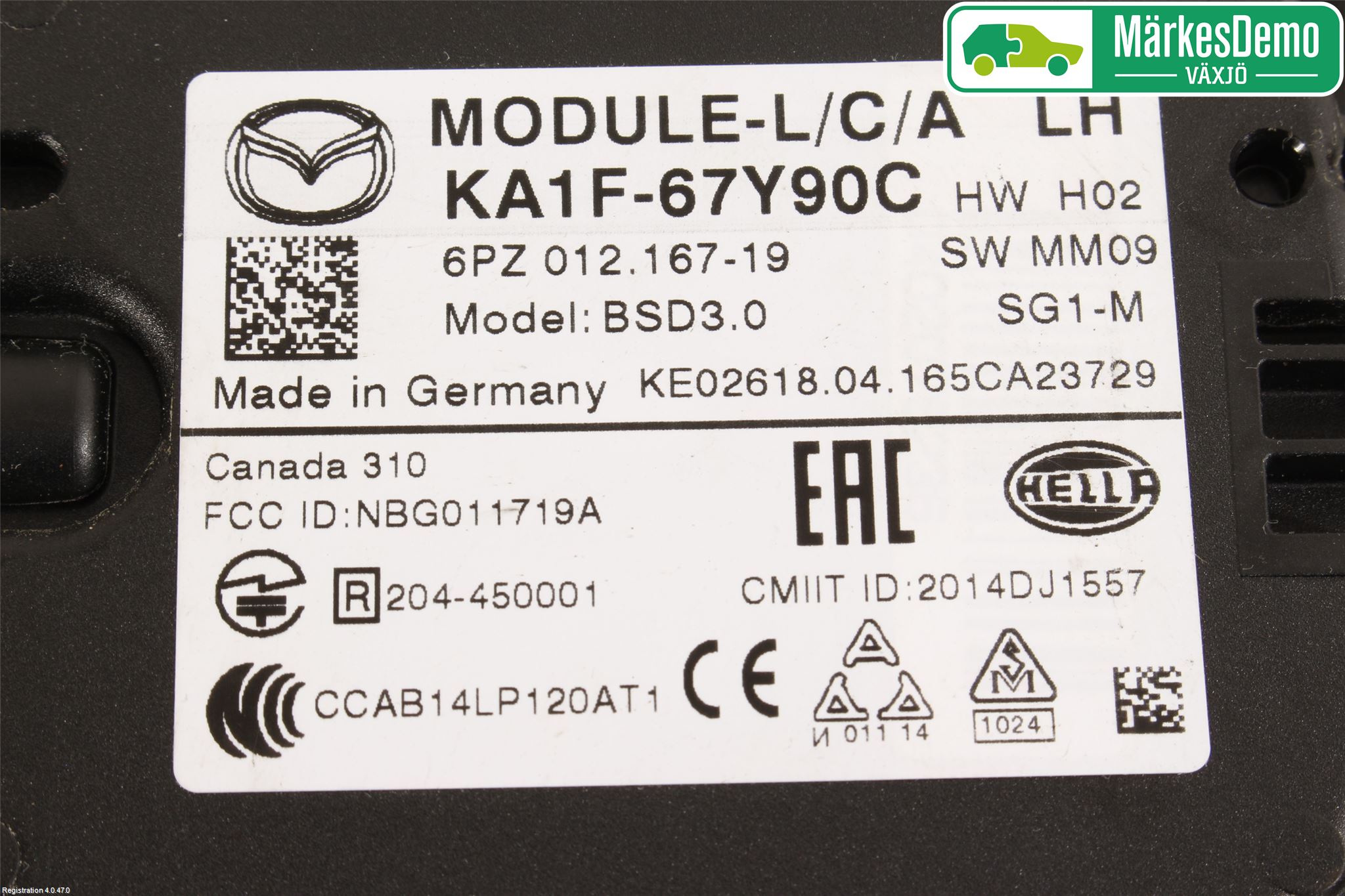 Mazda CX-5 12-17 Sensor Kollisjonsbeskyttelse