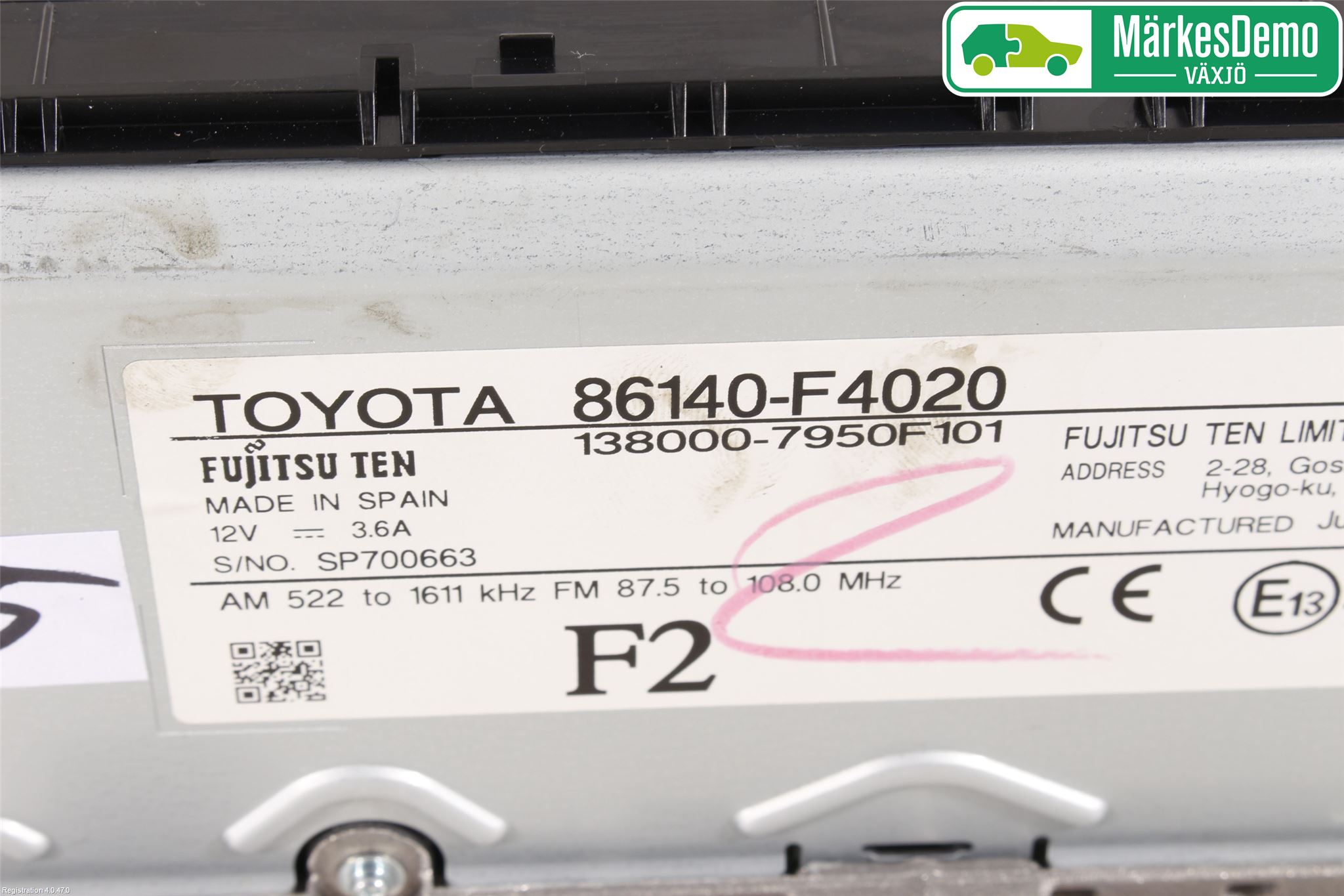 Toyota C-HR 16-23 Stereo Radio Med Cd