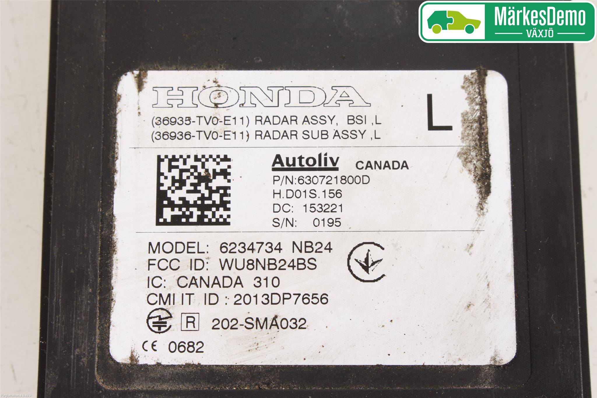 Honda CIVIC 12-16 Sensor Kollisjonsbeskyttelse