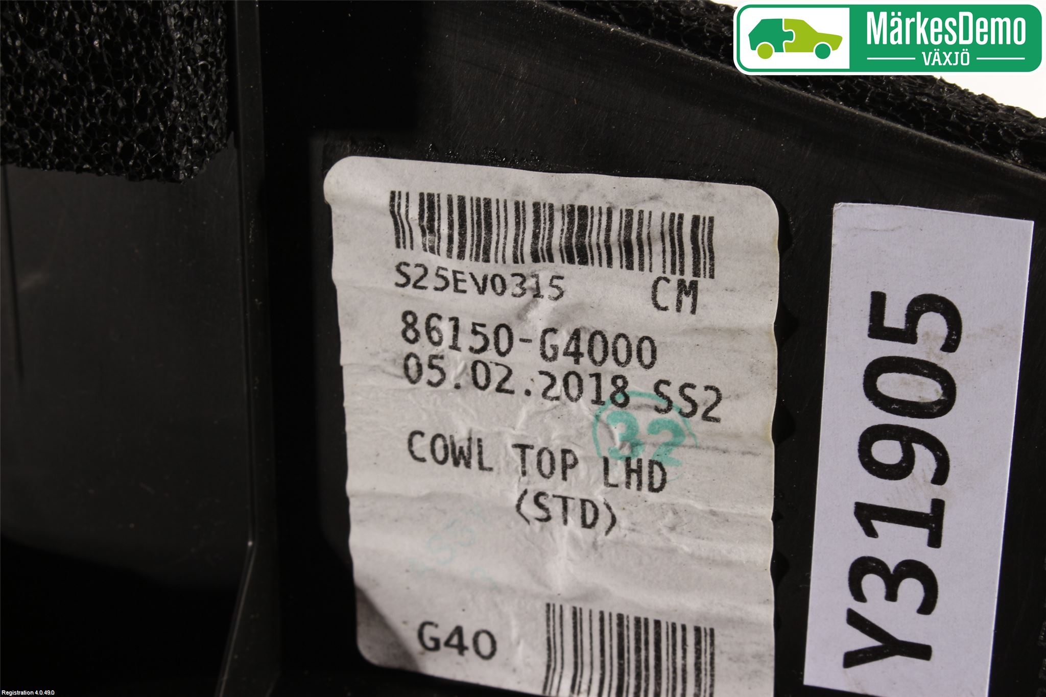 Hyundai i30 PD 17- Visker Deksel-Grill-Under Frr