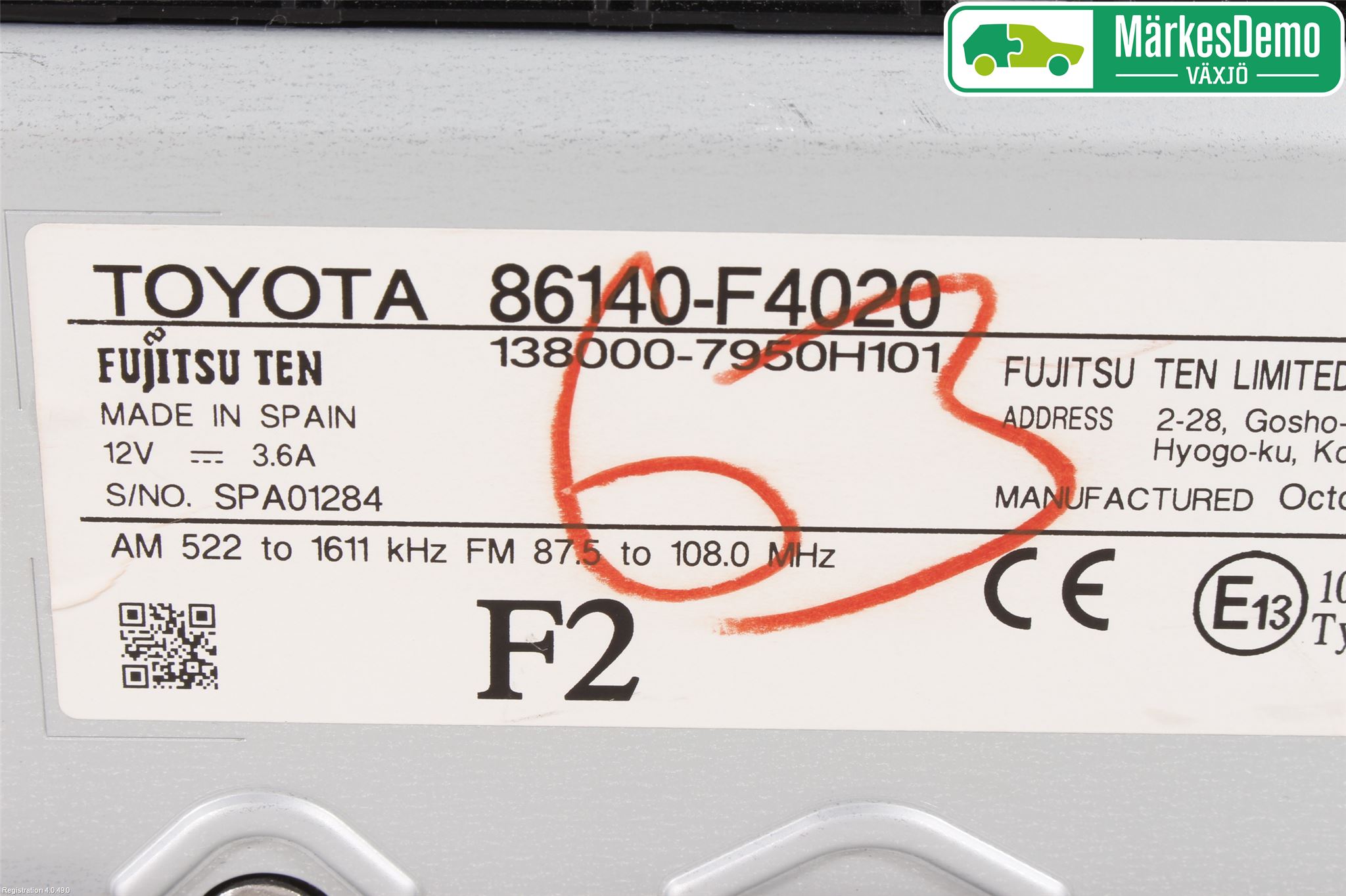 Toyota C-HR 16-23 Stereo Radio Med Cd