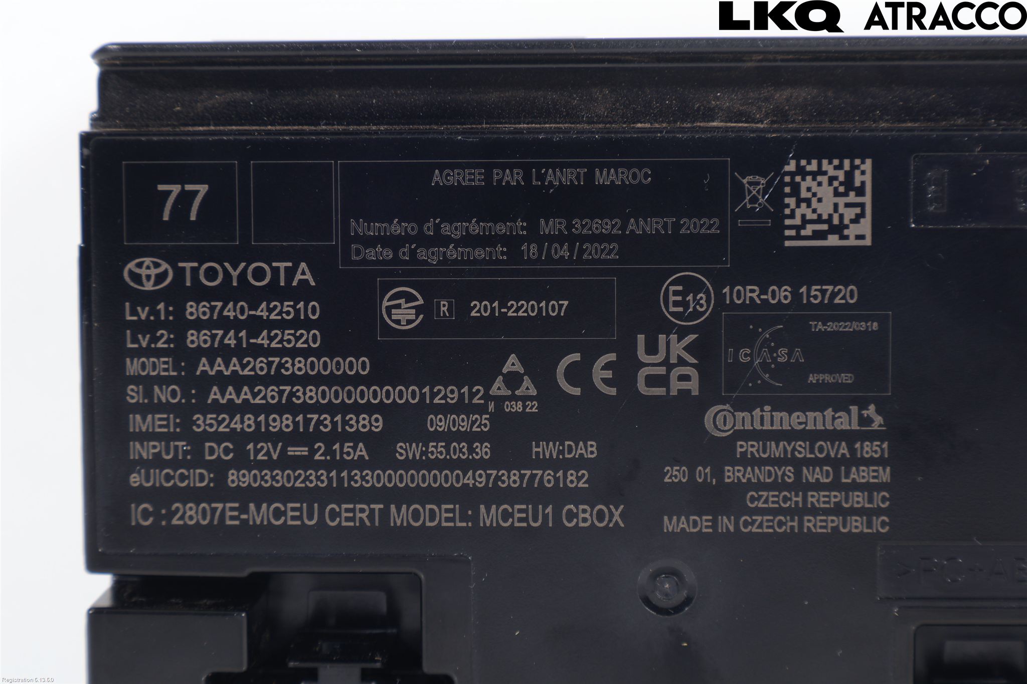 Toyota bZ4X EA10 22- Styreenhet Øvrig