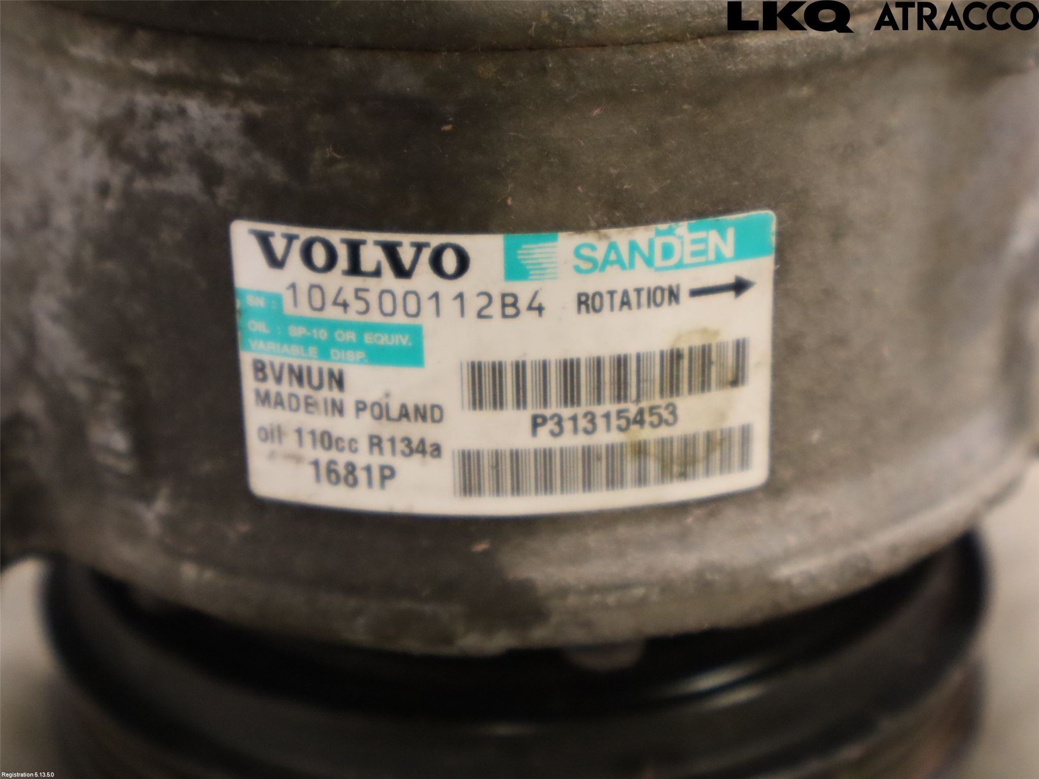 Volvo V70 08-13 Varme Ac Kompressor
