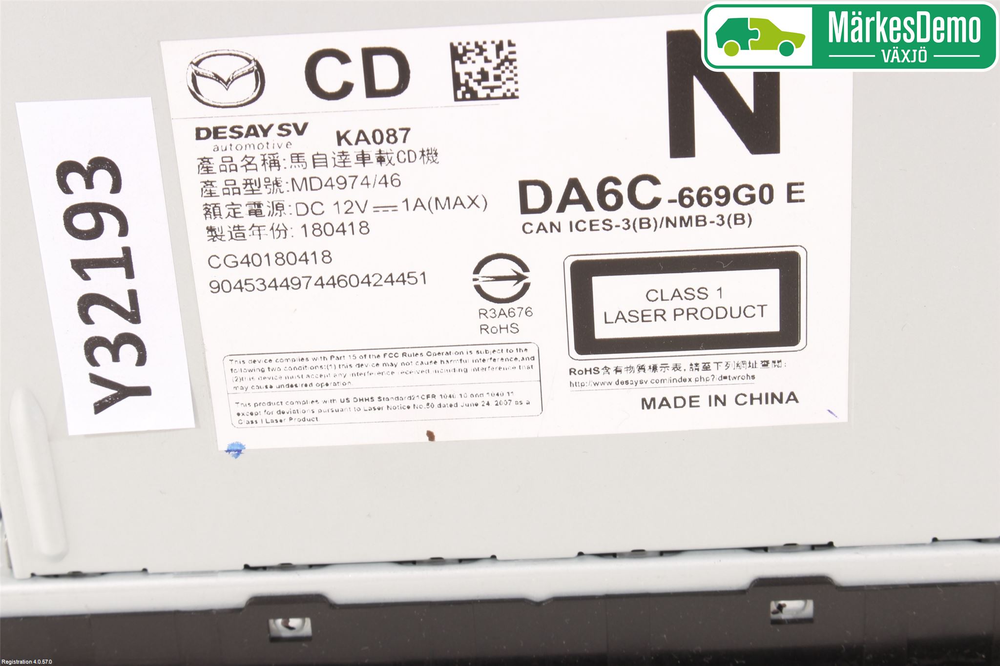 Mazda CX-3 Stereo Radio Med Cd