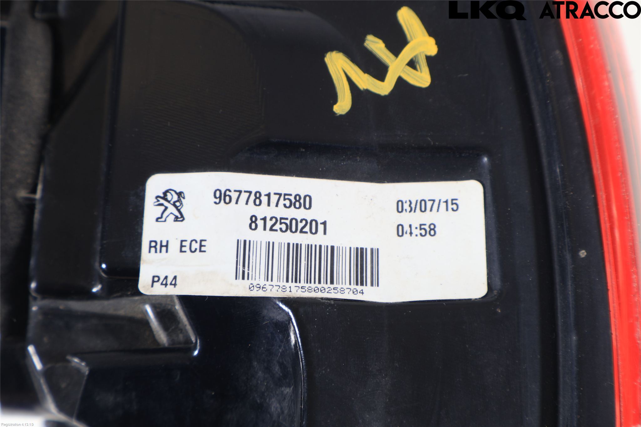 Peugeot 308 14-21 Baklykt Høyre