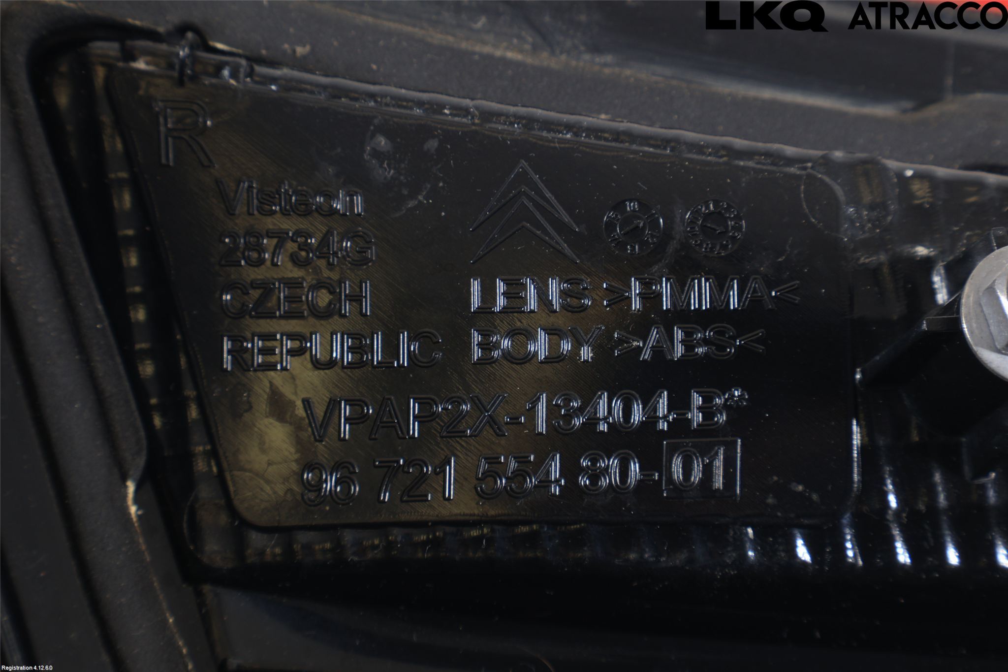 Citroen C4 II 11-18 Baklykt Høyre  På Luke(Indre)