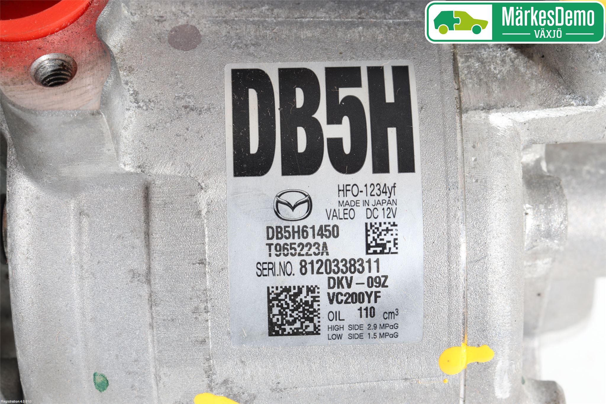 Mazda 2 (DJ) 15-22 Varme Ac Kompressor