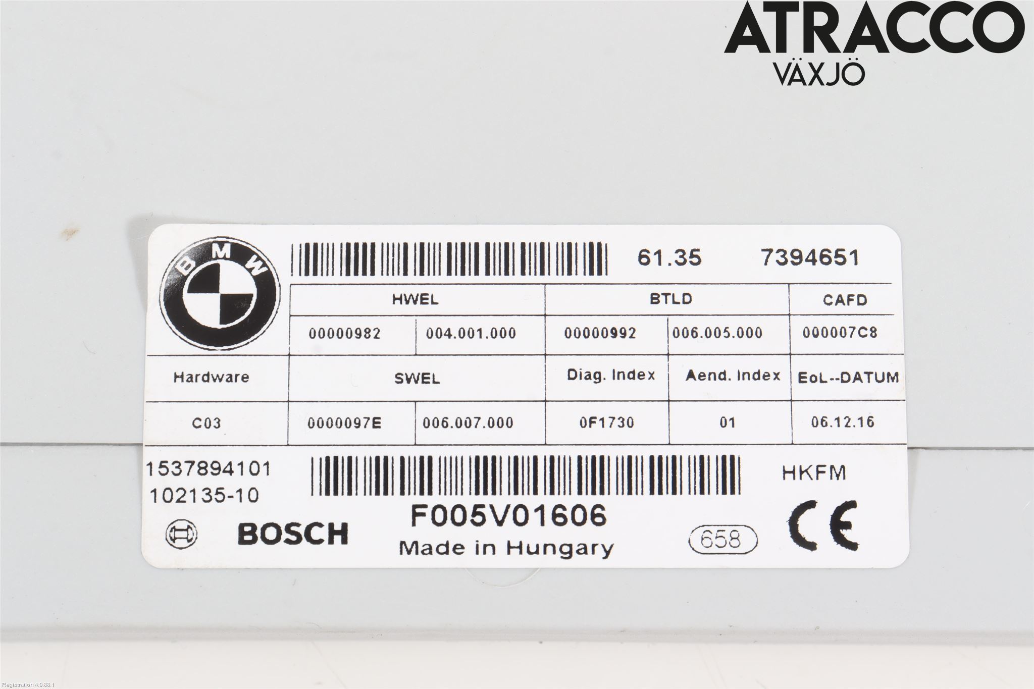 BMW 5 F10/F11/F18 09-17 Styreenhet Øvrig