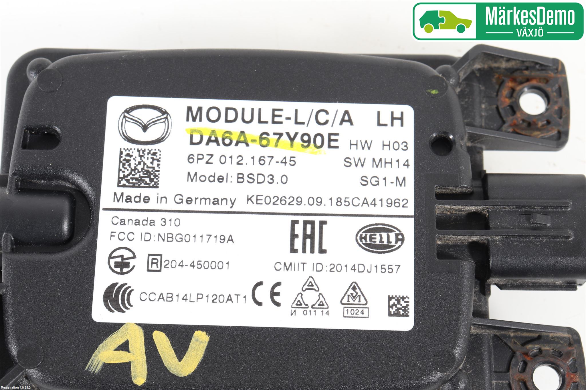 Mazda 2 (DJ) 15-22 Sensor Kollisjonsbeskyttelse