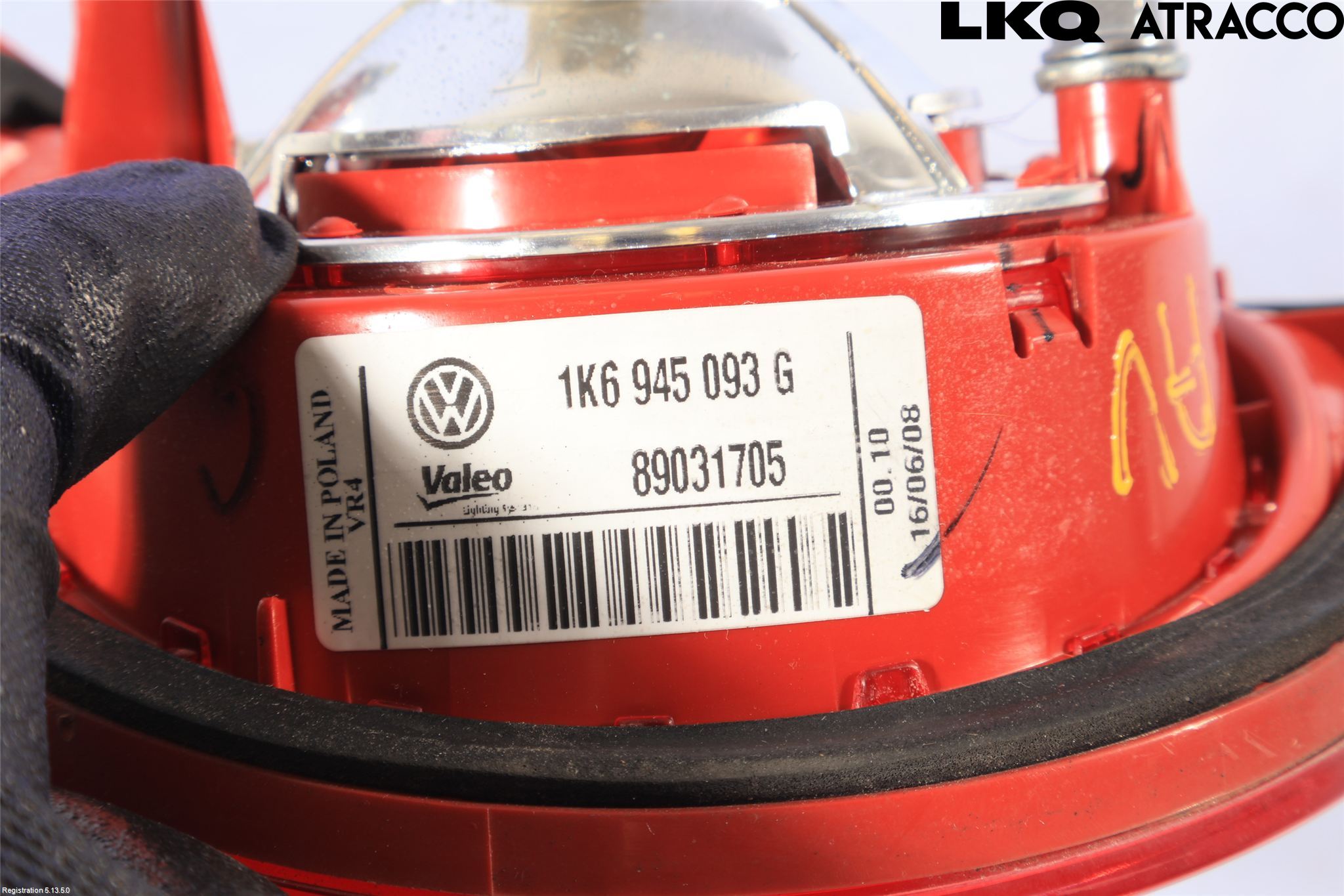 Volkswagen VW GOLF V 04-09 Baklykt Venstre  På Luke(Indre