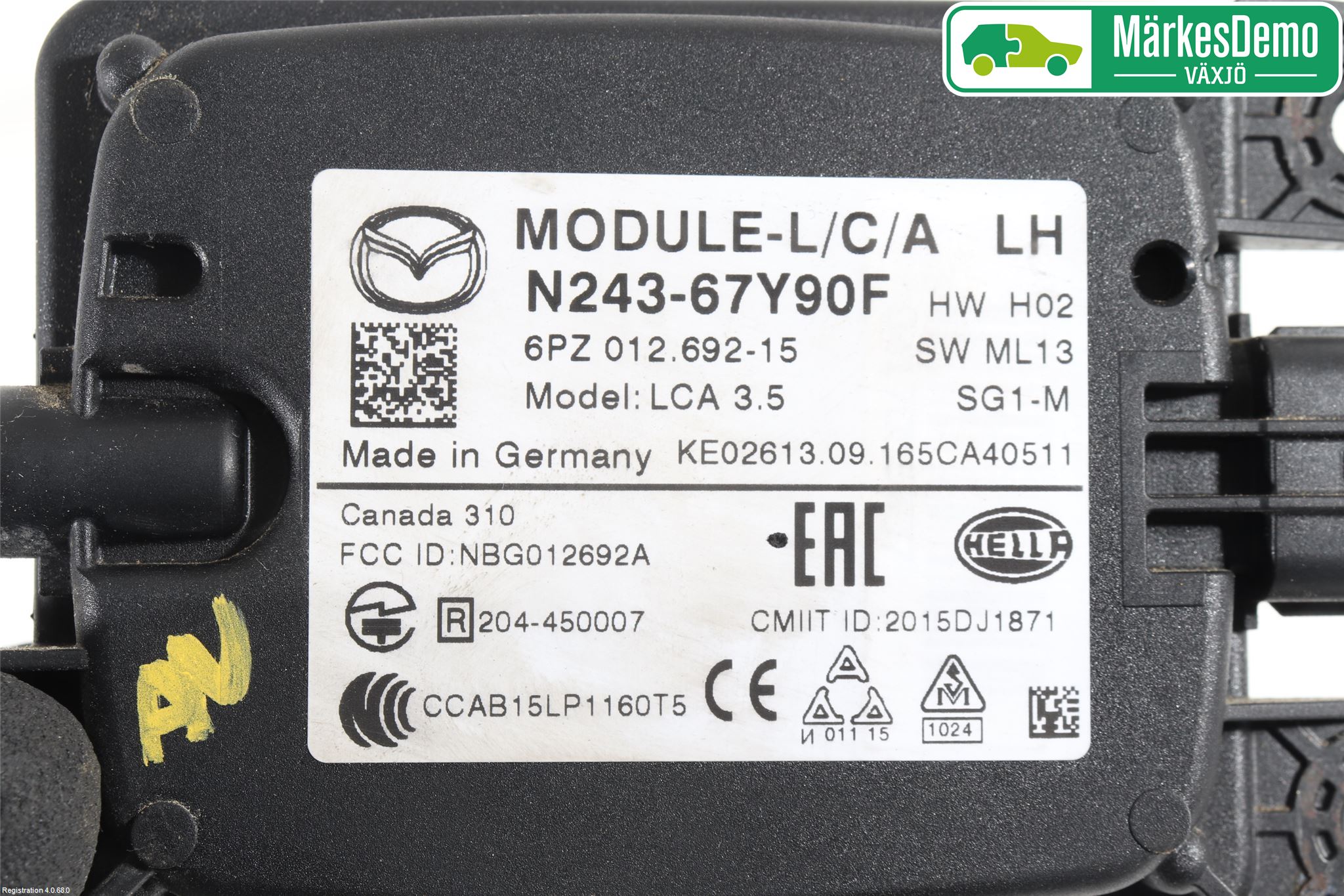 Mazda MX-5 IV (ND/ND2/ND3) MIATA 15- Sensor Kollisjonsbeskyttelse