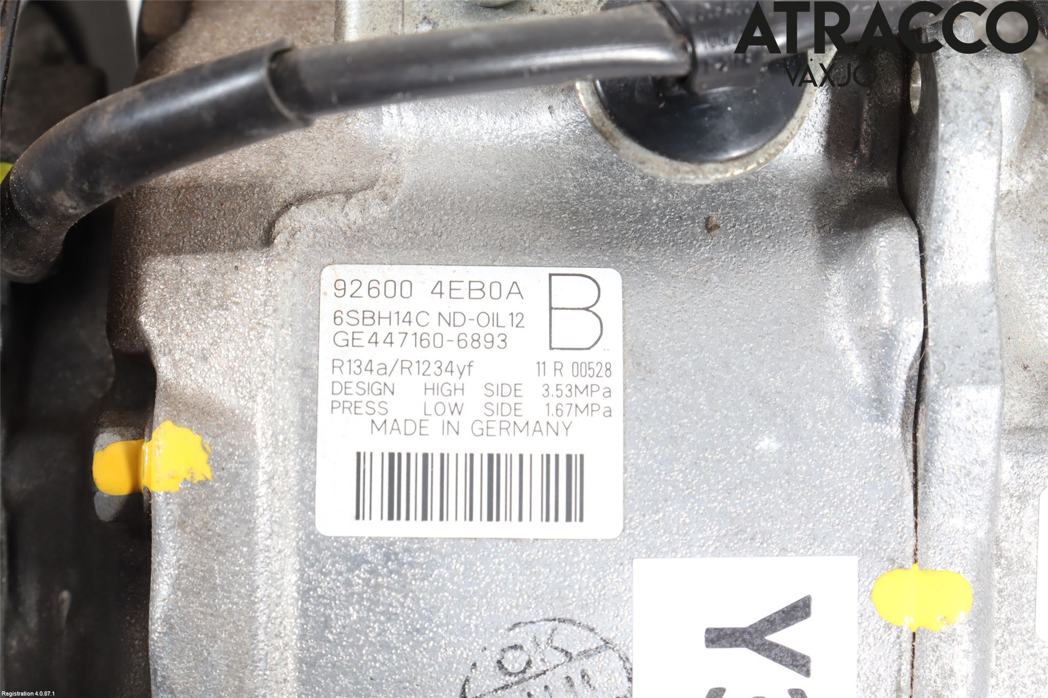 Renault MEGANE III 09-15 Varme Ac Kompressor