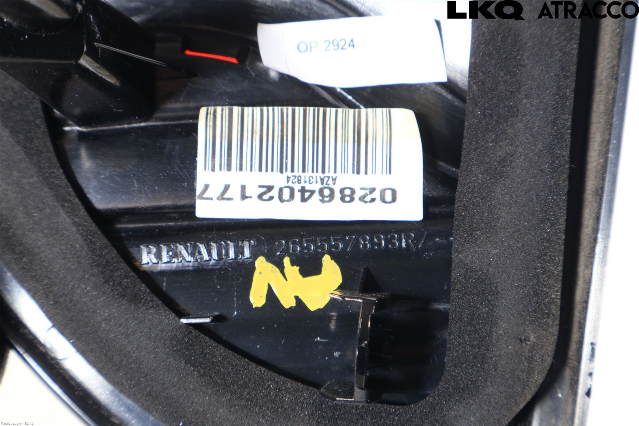 Renault CAPTUR 13-19 Baklykt Venstre  På Luke(Indre