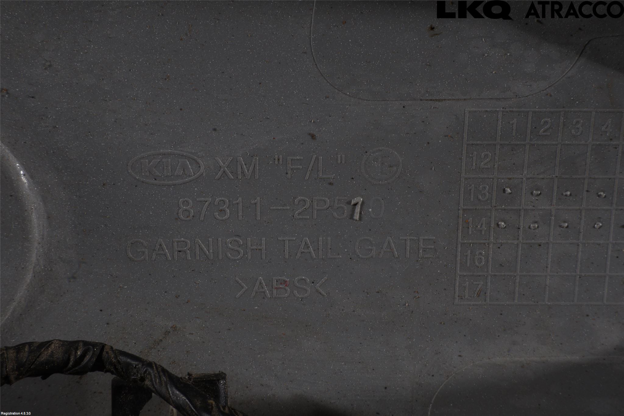 Kia SORENTO 10-14 Refleksplate - Skiltplate