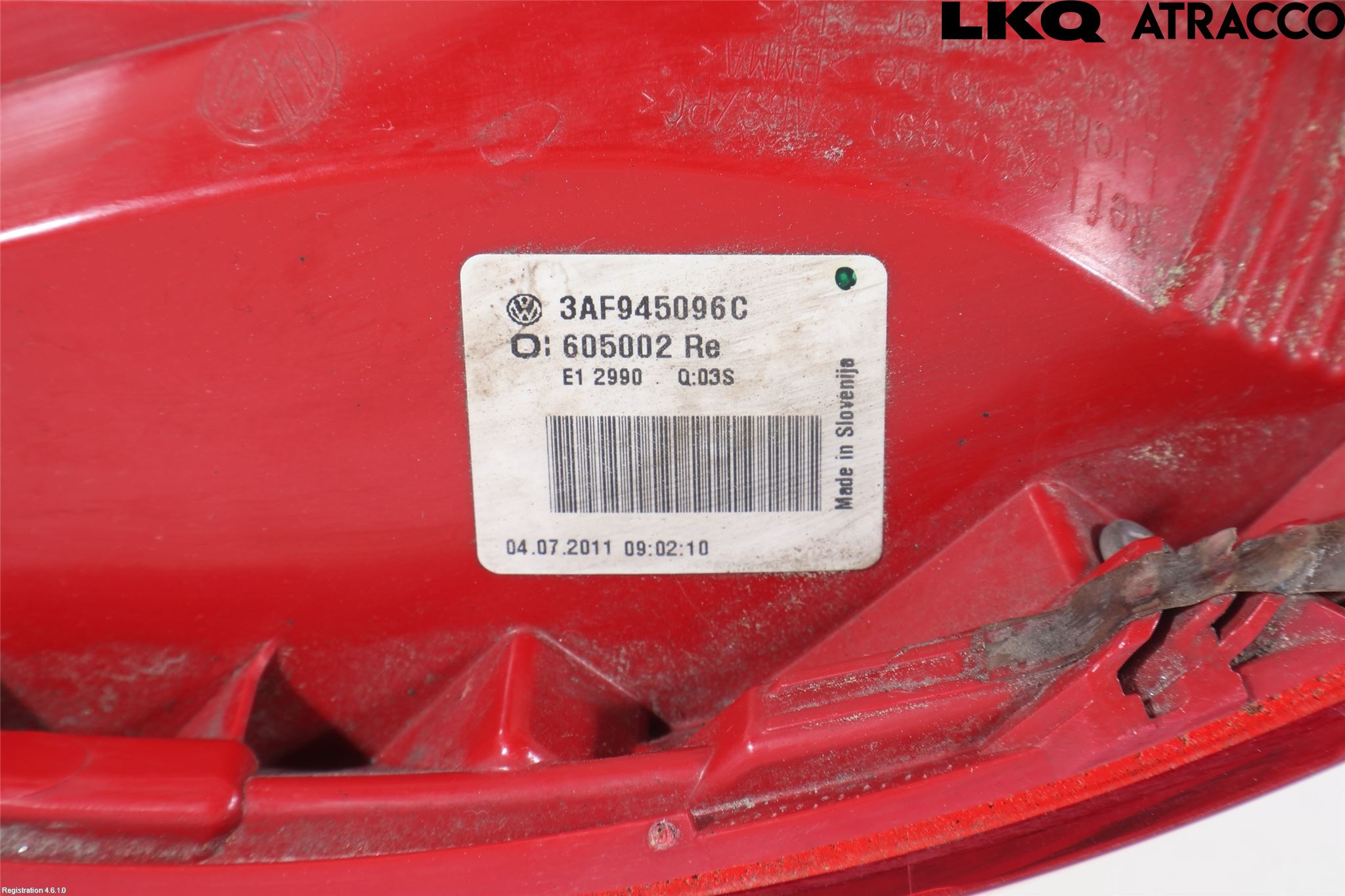 Volkswagen VW PASSAT 11-14 Baklykt Høyre