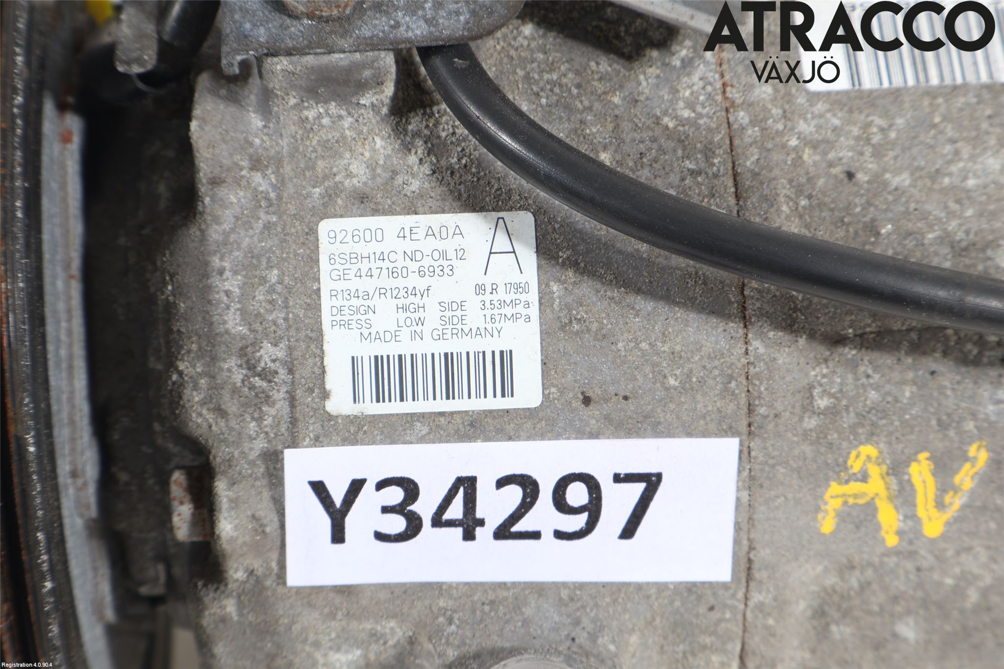 Nissan QASHQAI 14-17 Varme Ac Kompressor