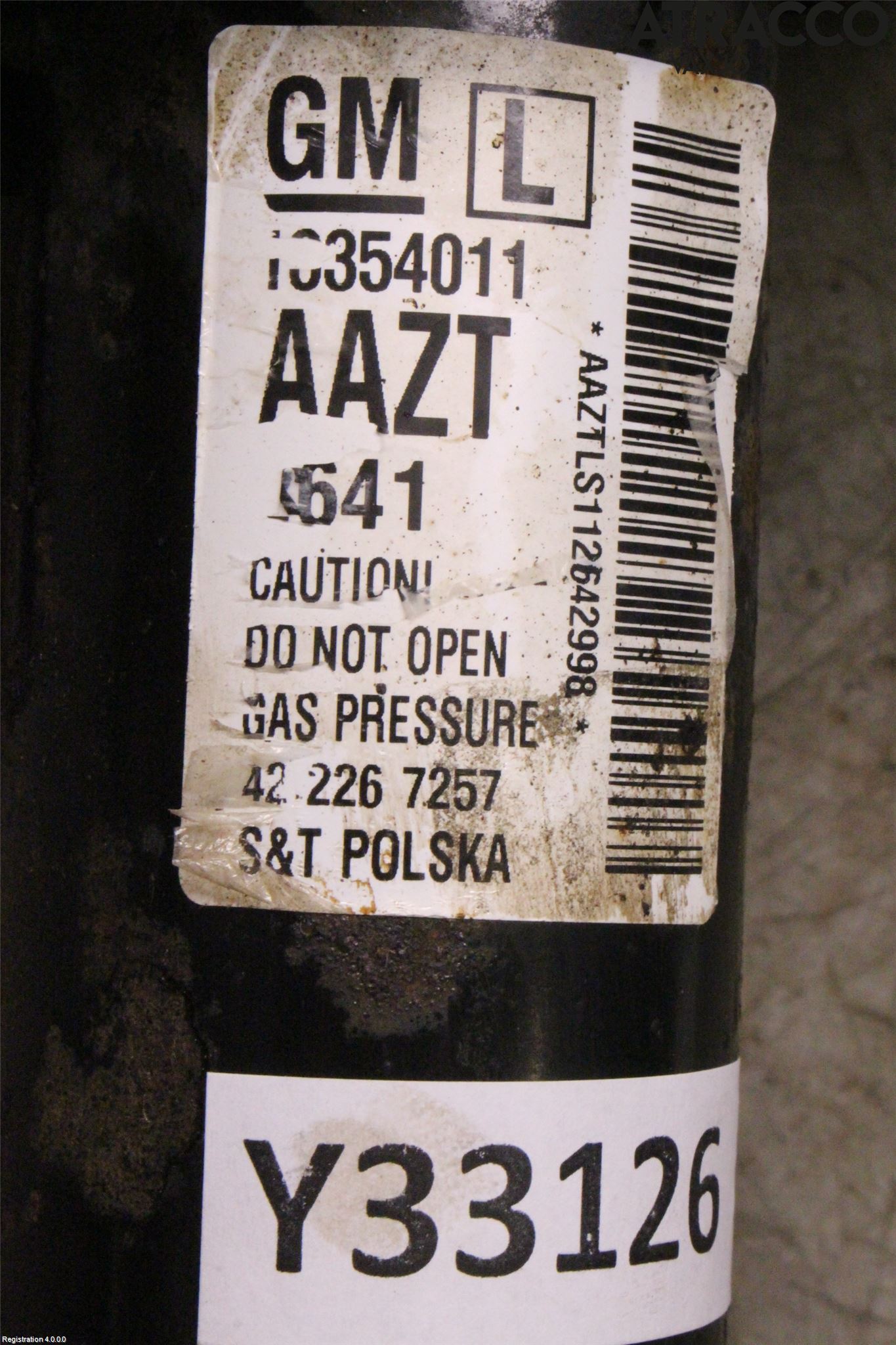 Opel ASTRA J 10-15 Fjærbein Foran Venstre