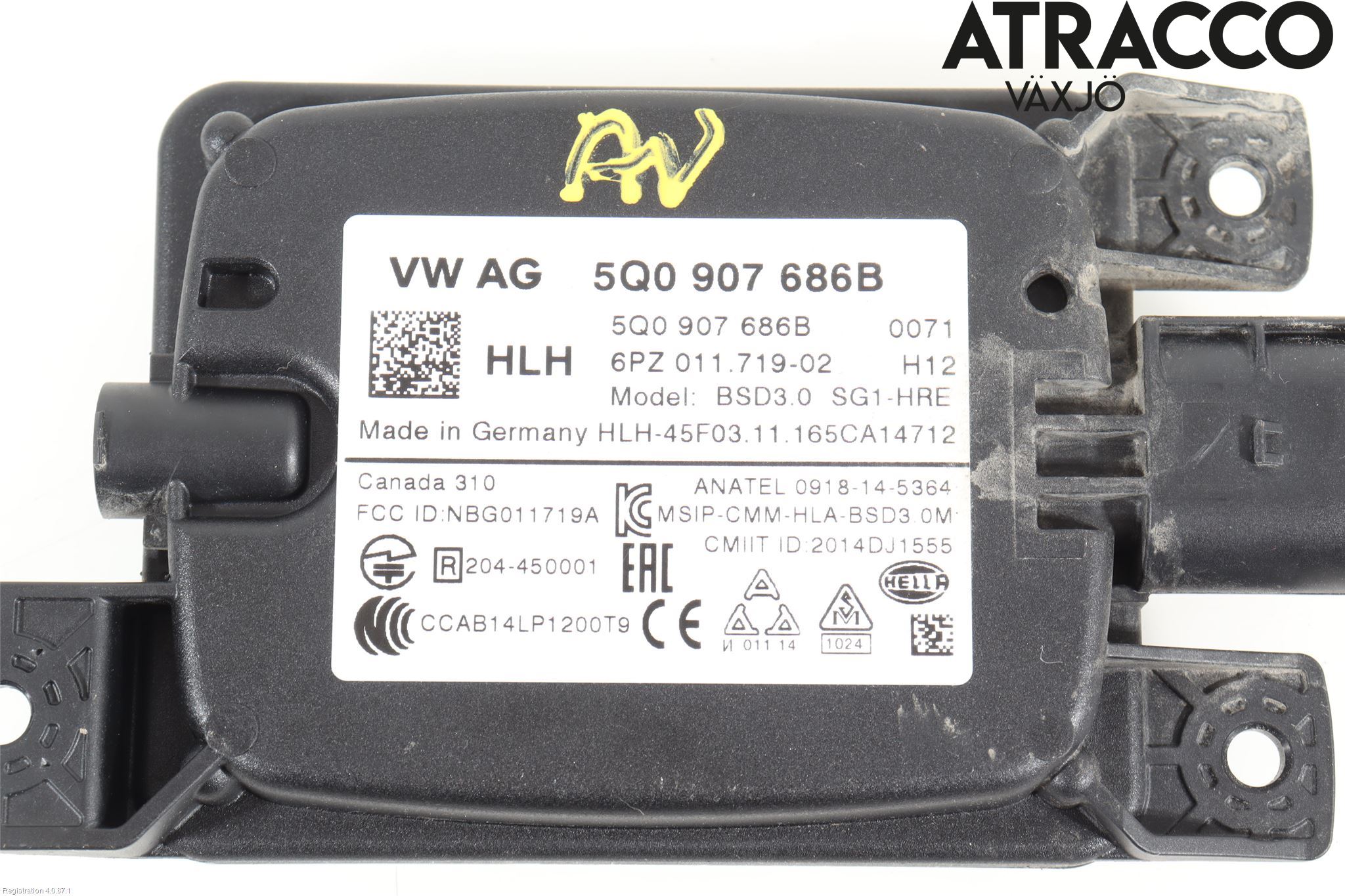 Volkswagen VW GOLF / E-GOLF VII 13-20 Sensor Kollisjonsbeskyttelse