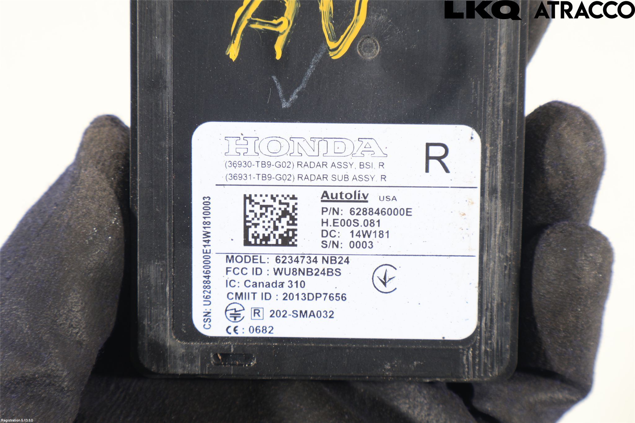 Honda CIVIC 12-16 Sensor Kollisjonsbeskyttelse