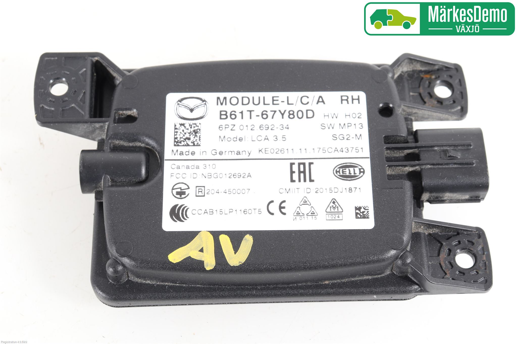 Mazda 3 III 14-19 Sensor Kollisjonsbeskyttelse