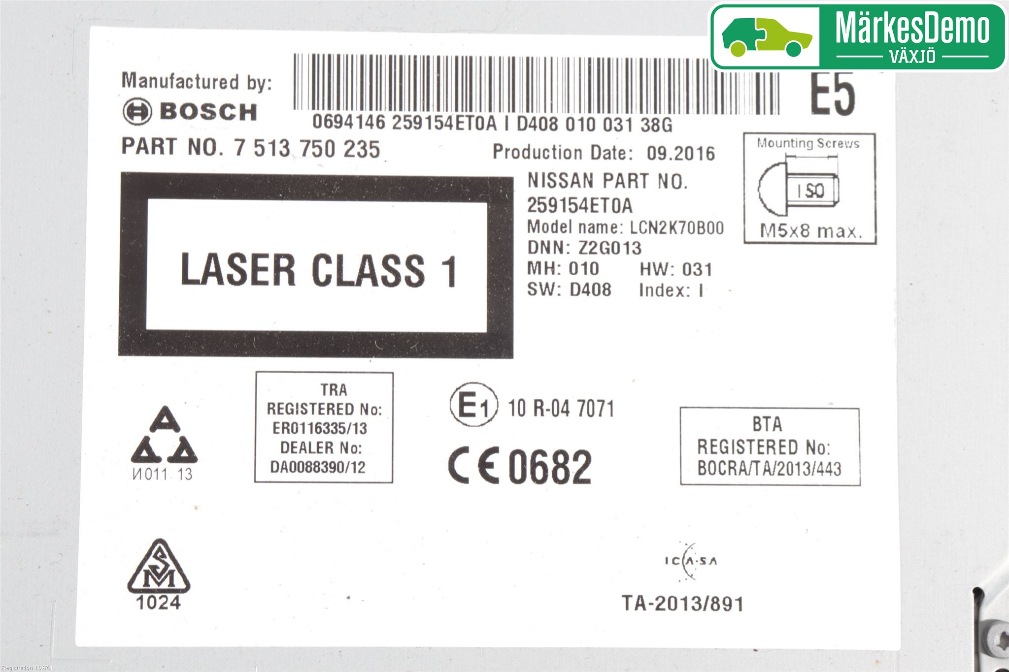 Nissan X-TRAIL 14-21 Stereo Radio Med Cd