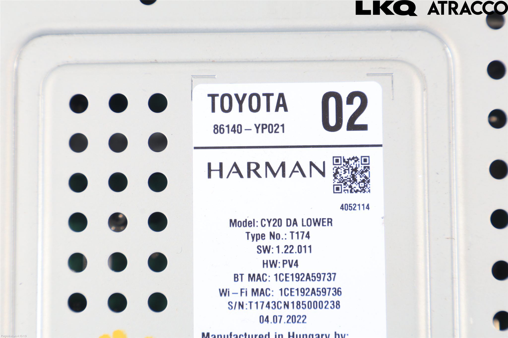 Toyota AYGO X AB70 22- Stereo Radio Med Cd