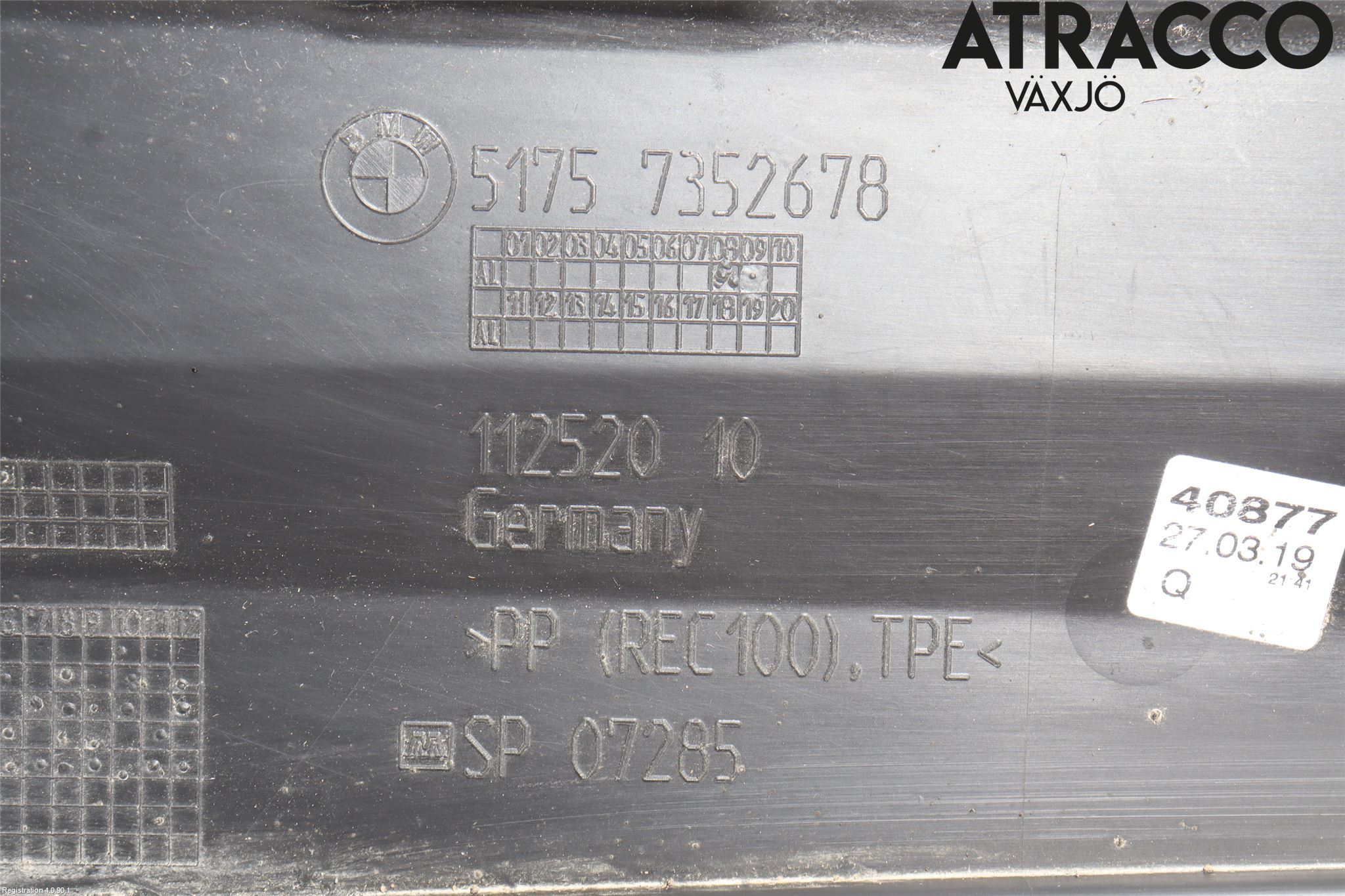 BMW 2 F45 Active Tourer 14-21 Bunnplate U Motor-Gear-Dørk