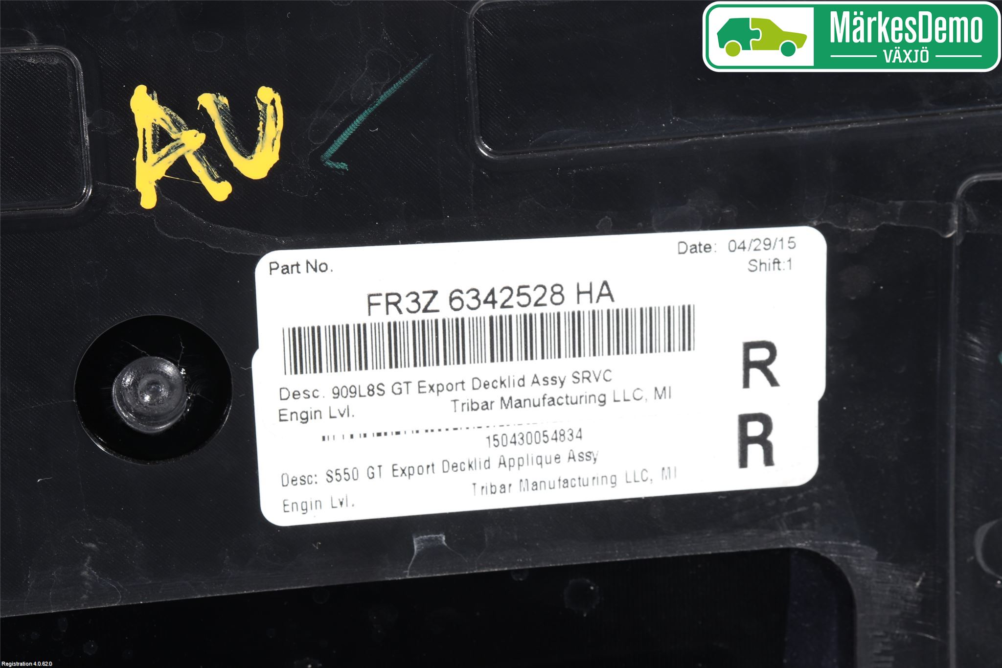 Ford MUSTANG VI 15-22 Refleksplate - Skiltplate